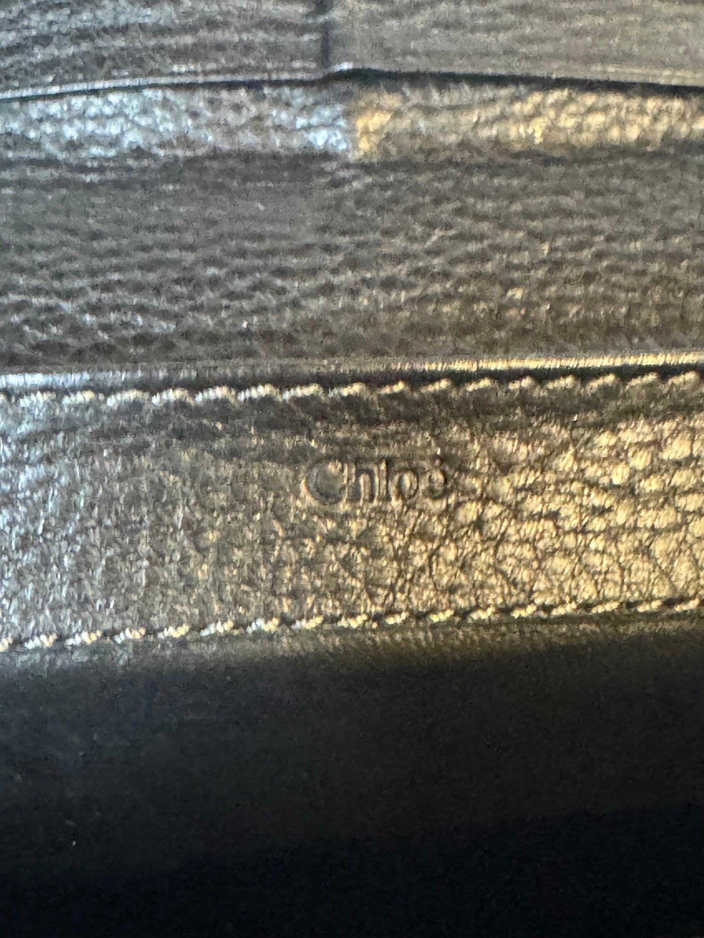 Chloé Long Wallet – Black Grained Leather with Gold Stud Hardware (Pre-Owned)