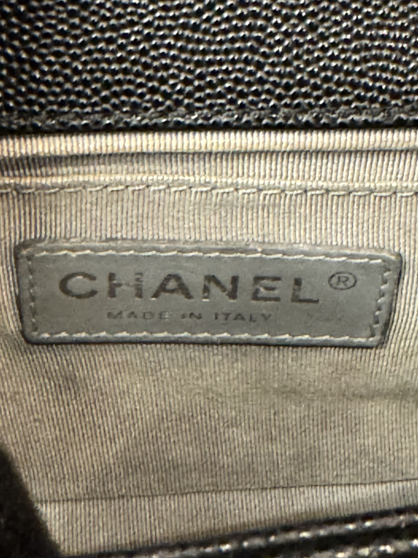 Chanel Small Boy Flap — Black Caviar, Ruthenium Hardware
