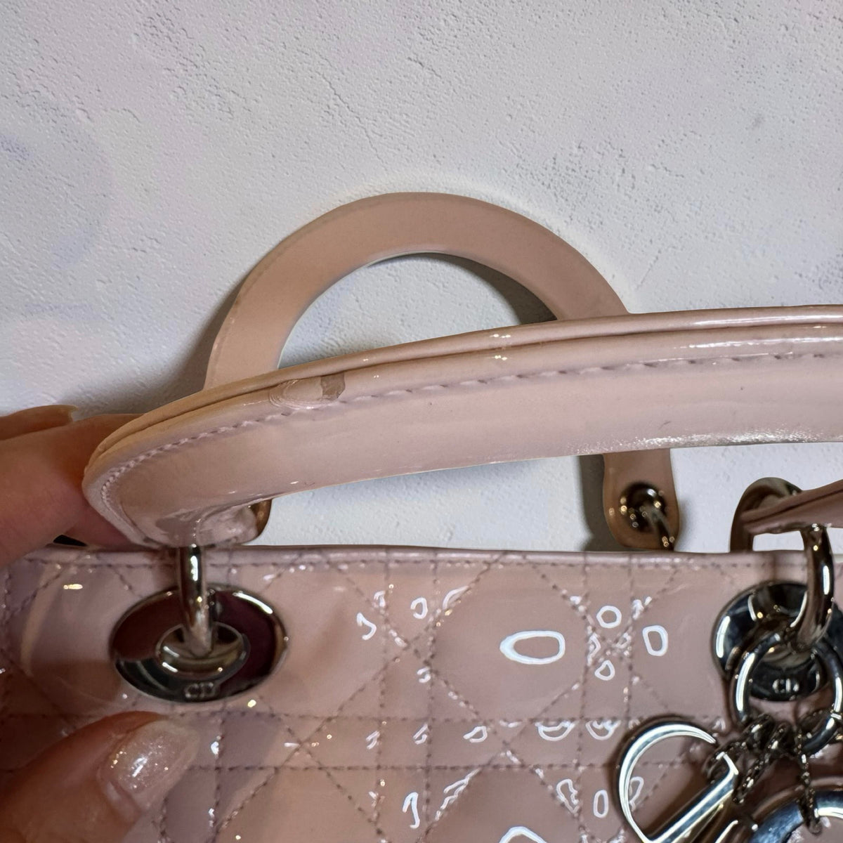 Christian Dior Large Lady Dior Light Pink Patent Cannage