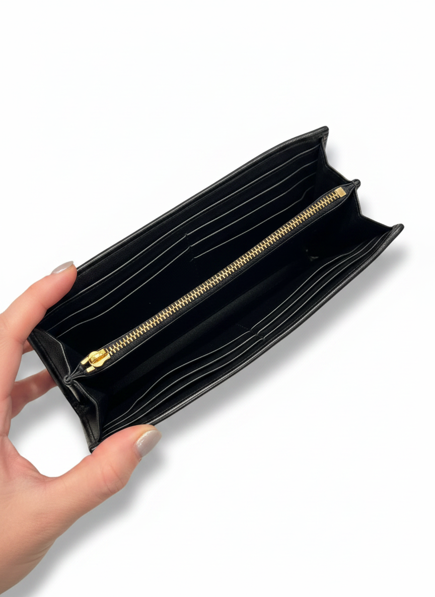 Miu Miu Grommet Continental Wallet — Cognac & Gold