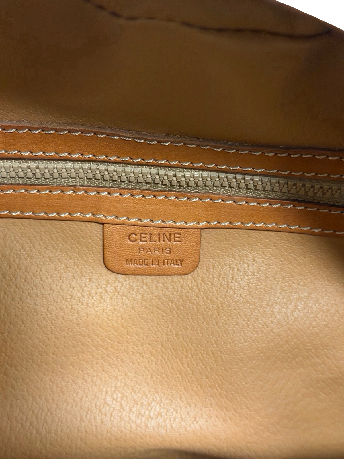 Vintage Celine Macadam Dome Bag — Brown Monogram Canvas, Tan Leather, Gold Hardware