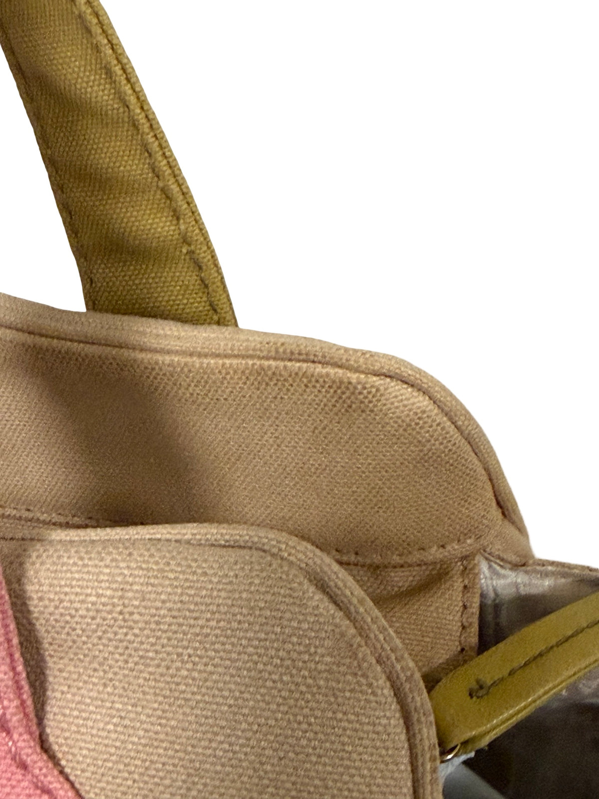 Chanel Marshmallow Tote — Chartreuse & Pink Canvas, Two-Tone CC, Authenticity Card (2004–05)