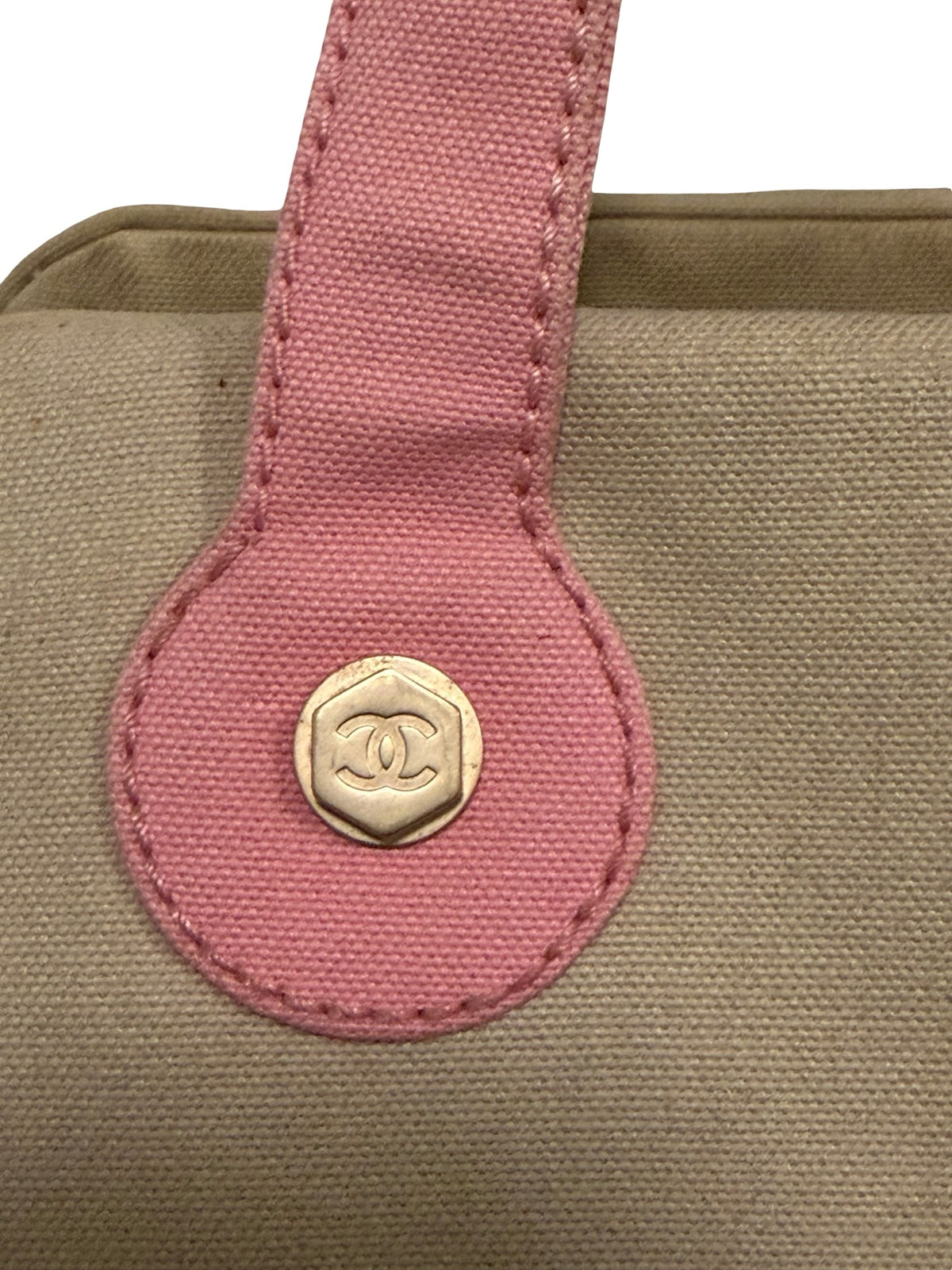 Chanel Marshmallow Tote — Chartreuse & Pink Canvas, Two-Tone CC, Authenticity Card (2004–05)