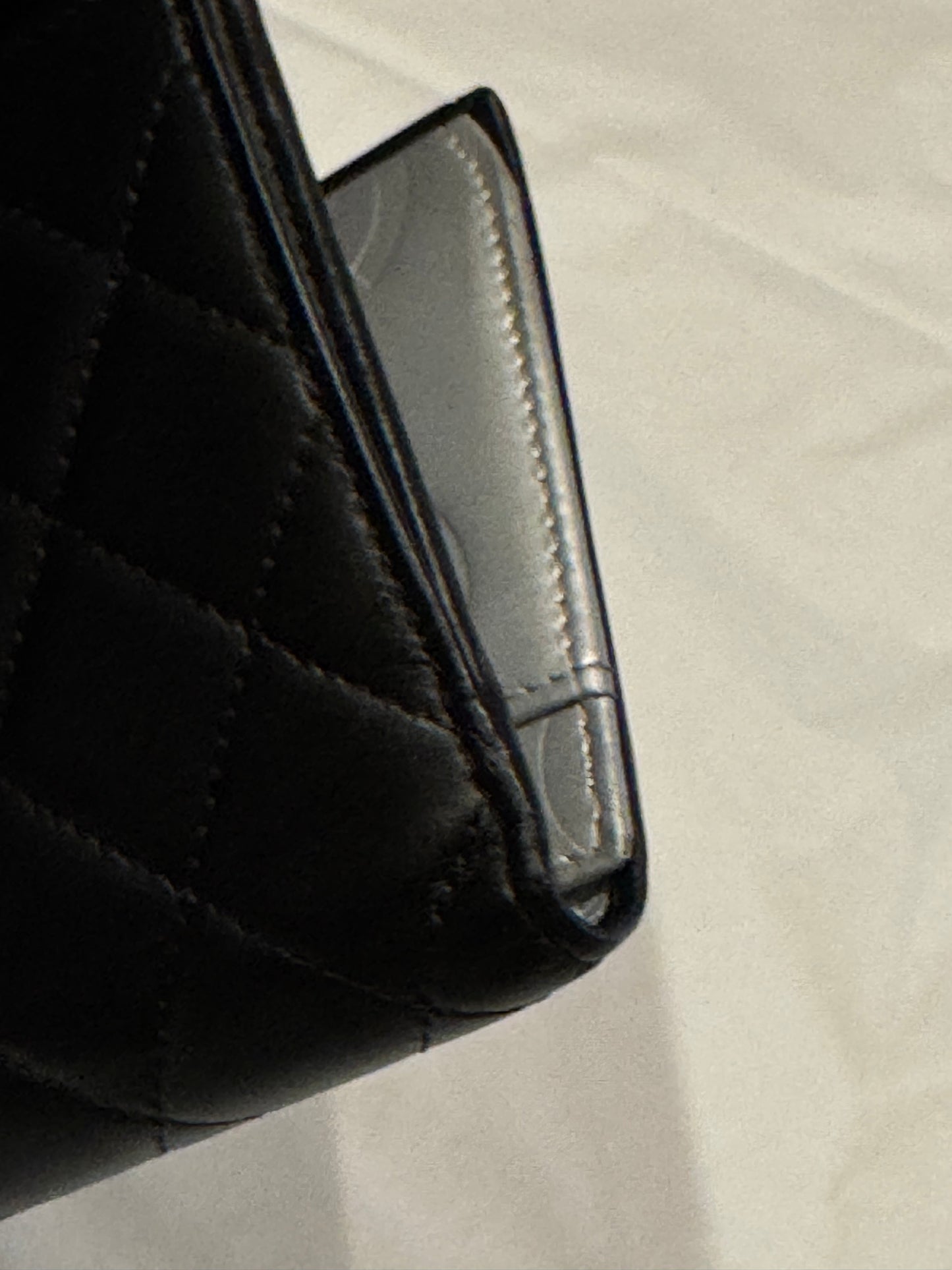 Chanel Cambon Line Black Quilted Calfskin Long Wallet Silver CC