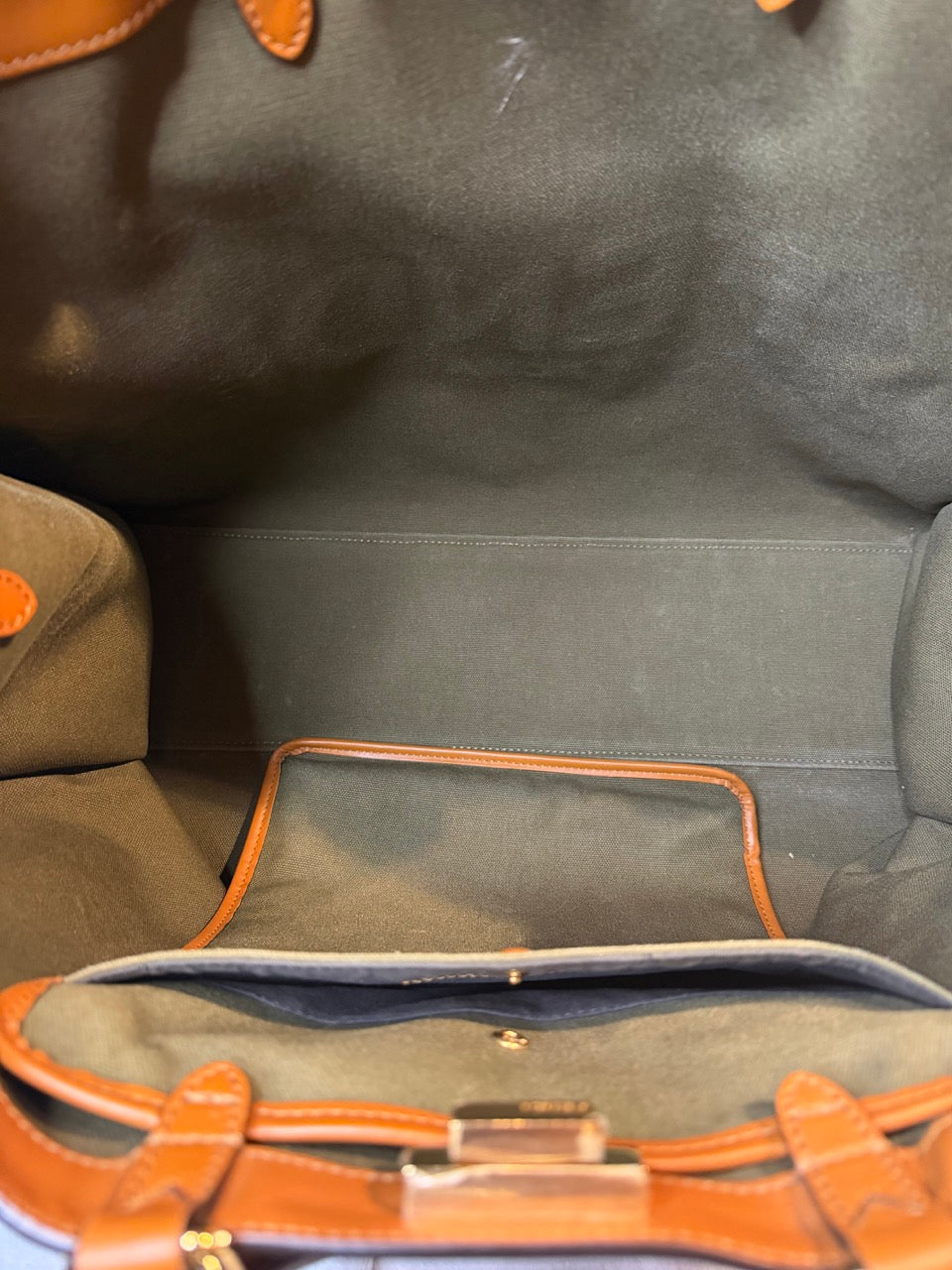Fendi Peekaboo X-Tote Large | Olive Canvas with Tan Leather Trim