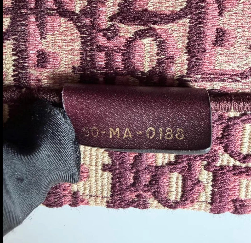 Christian Dior Large Book Tote — Burgundy Dior Oblique Embroidery