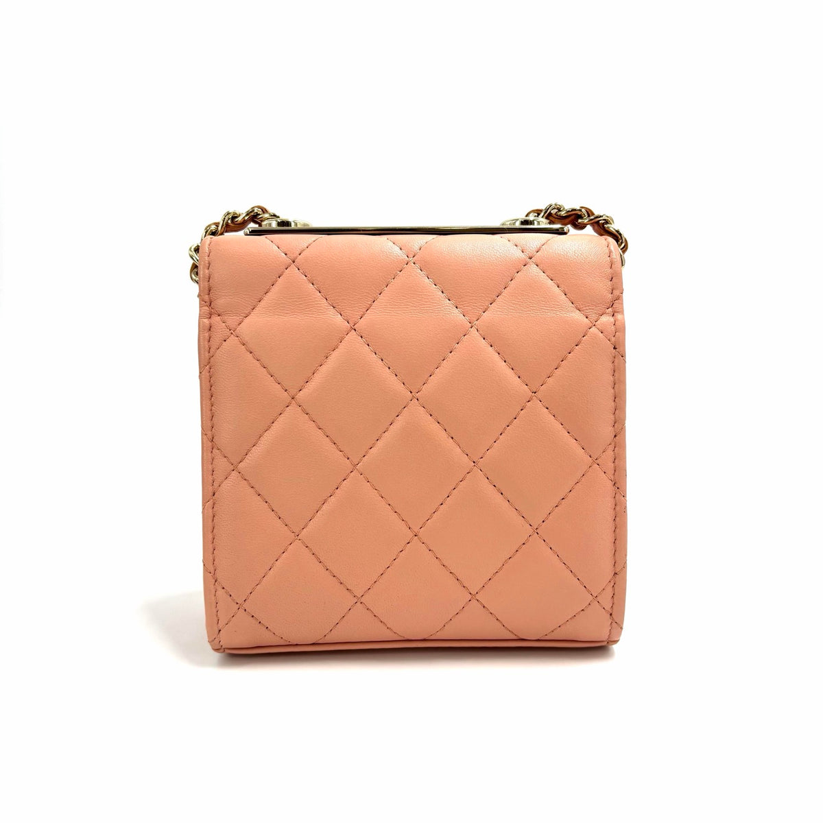 Chanel Mini Trendy CC Clutch With Chain — Light Pink Lambskin, Light Gold Hardware