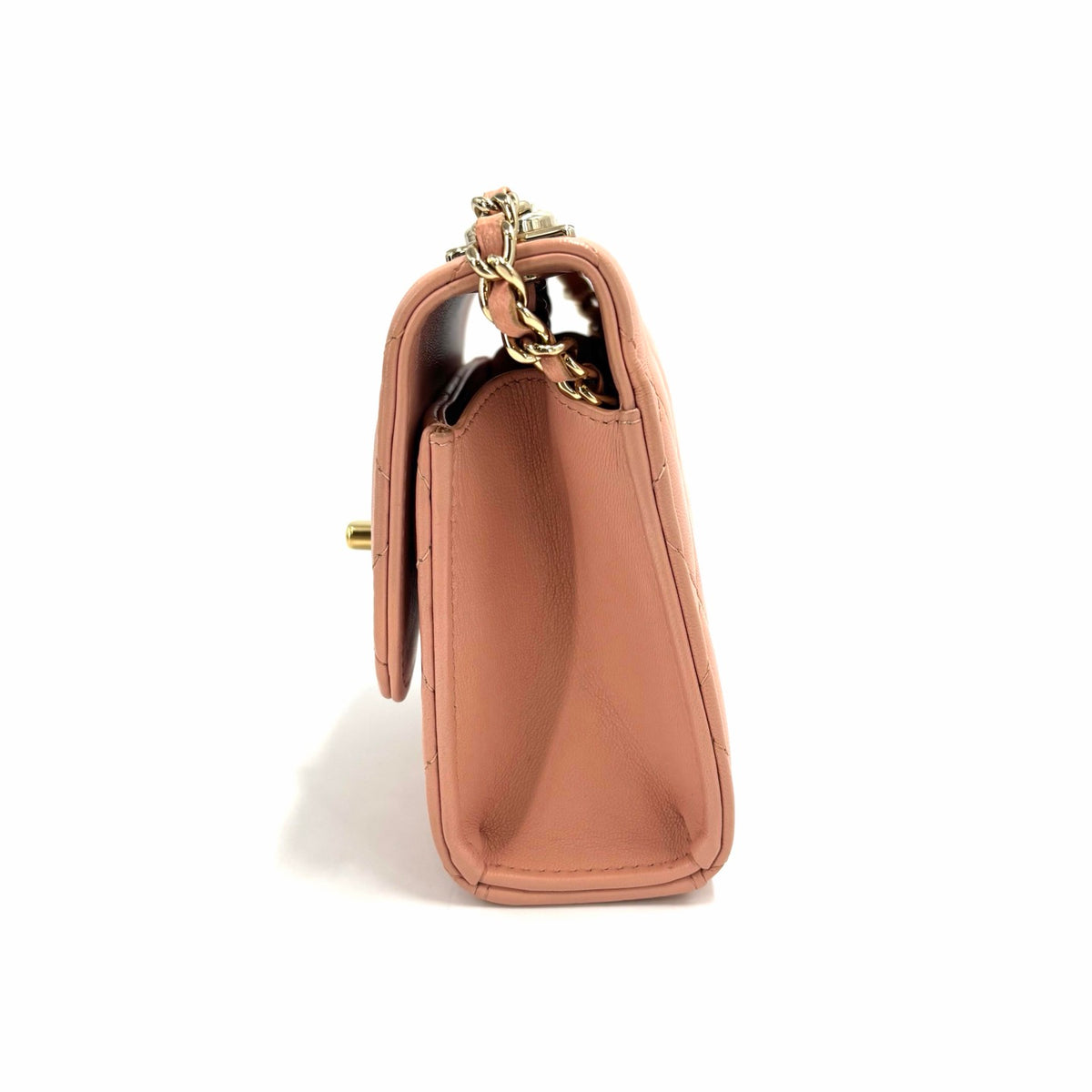 Chanel Mini Trendy CC Clutch With Chain — Light Pink Lambskin, Light Gold Hardware