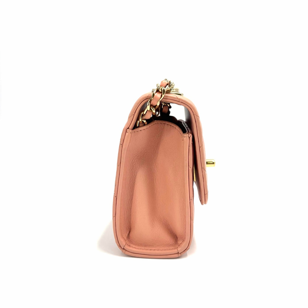 Chanel Mini Trendy CC Clutch With Chain — Light Pink Lambskin, Light Gold Hardware