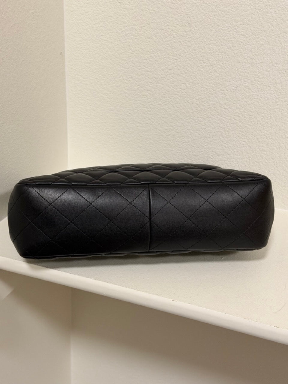 Chanel Jumbo Classic Double Flap, Black Lambskin with Silver Hardware