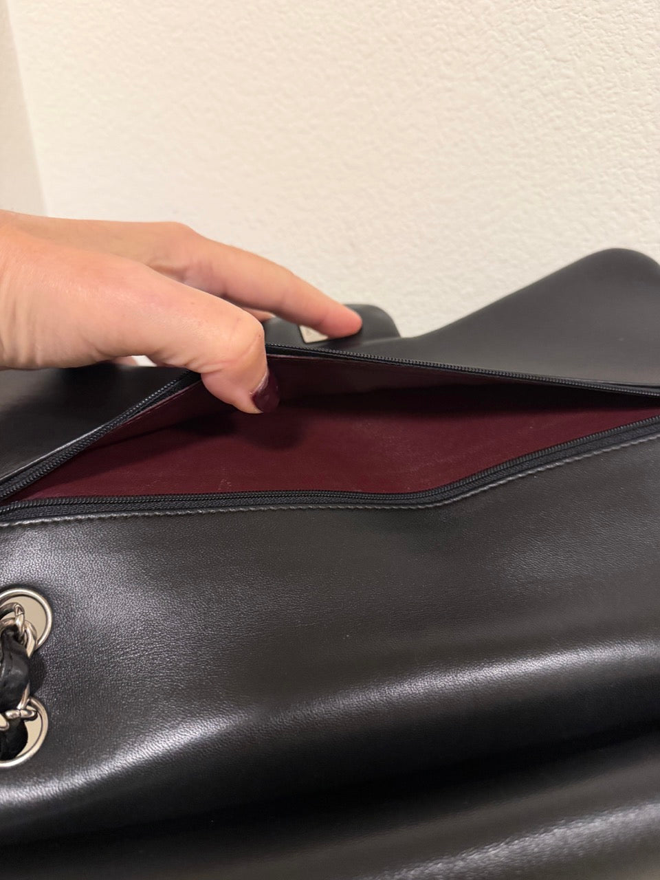 Chanel Jumbo Classic Double Flap, Black Lambskin with Silver Hardware