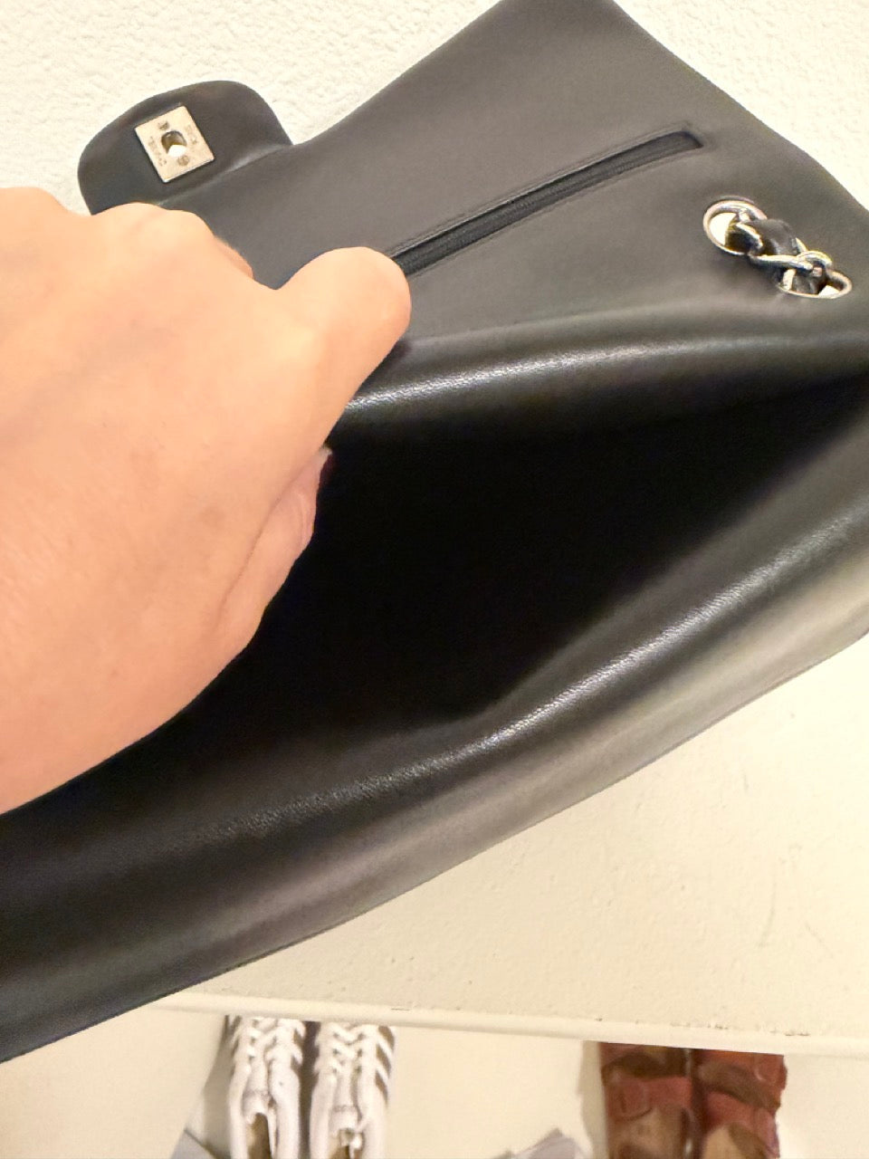 Chanel Jumbo Classic Double Flap, Black Lambskin with Silver Hardware
