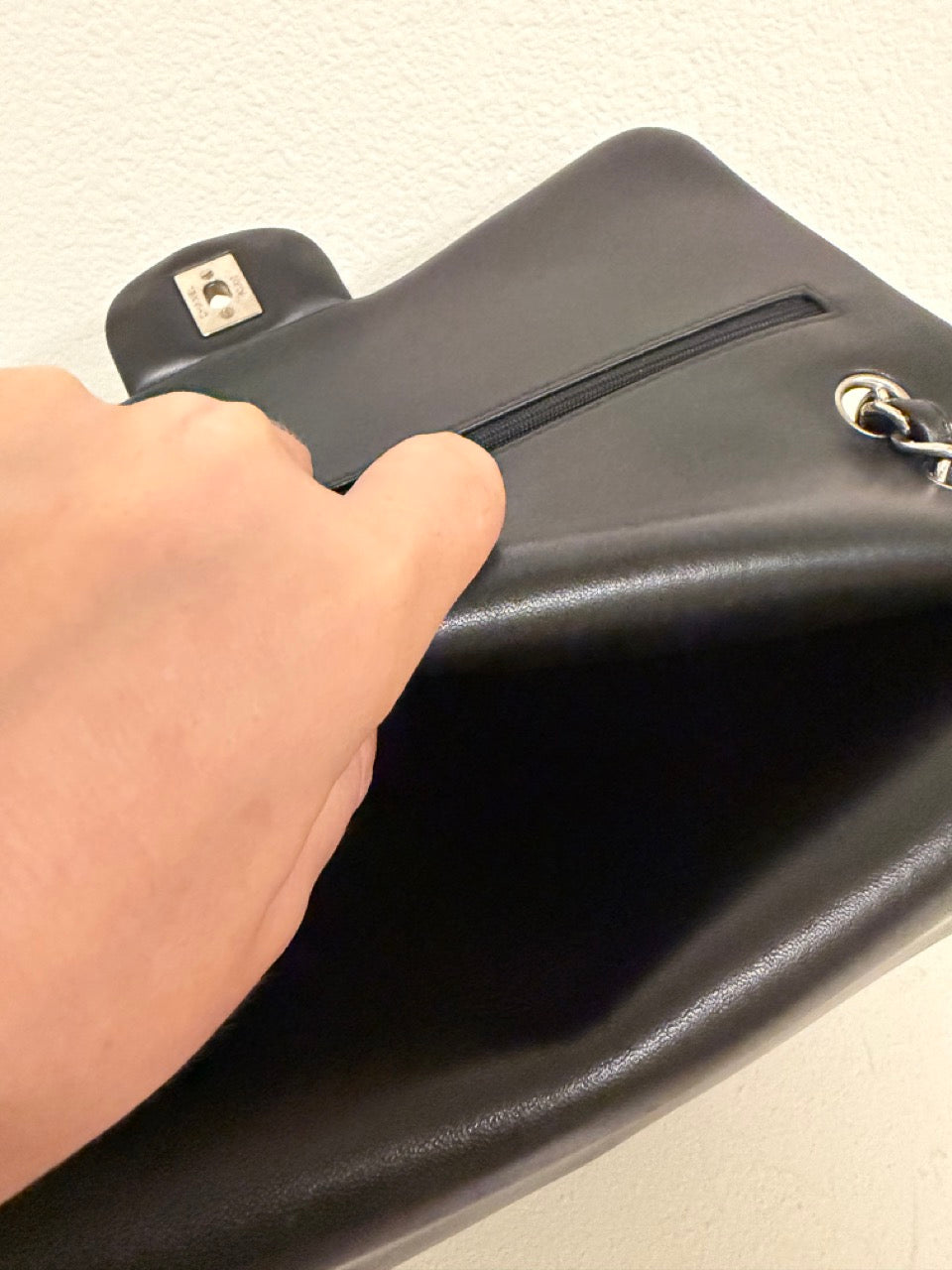 Chanel Jumbo Classic Double Flap, Black Lambskin with Silver Hardware