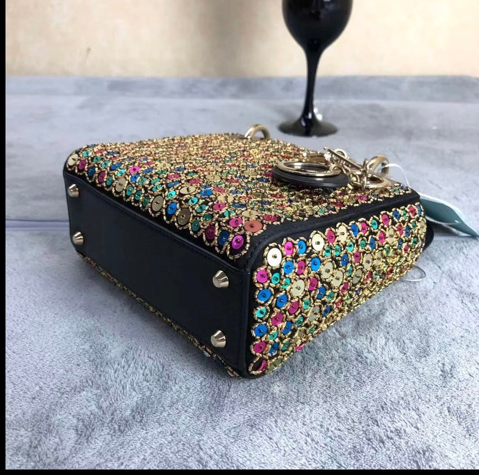 Christian Dior Lady Dior Mini Multicolor Sequins