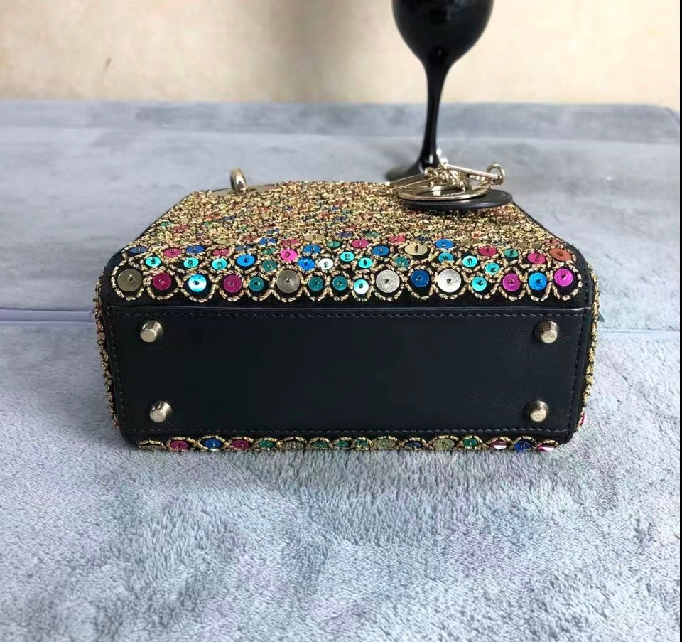 Christian Dior Lady Dior Mini Multicolor Sequins