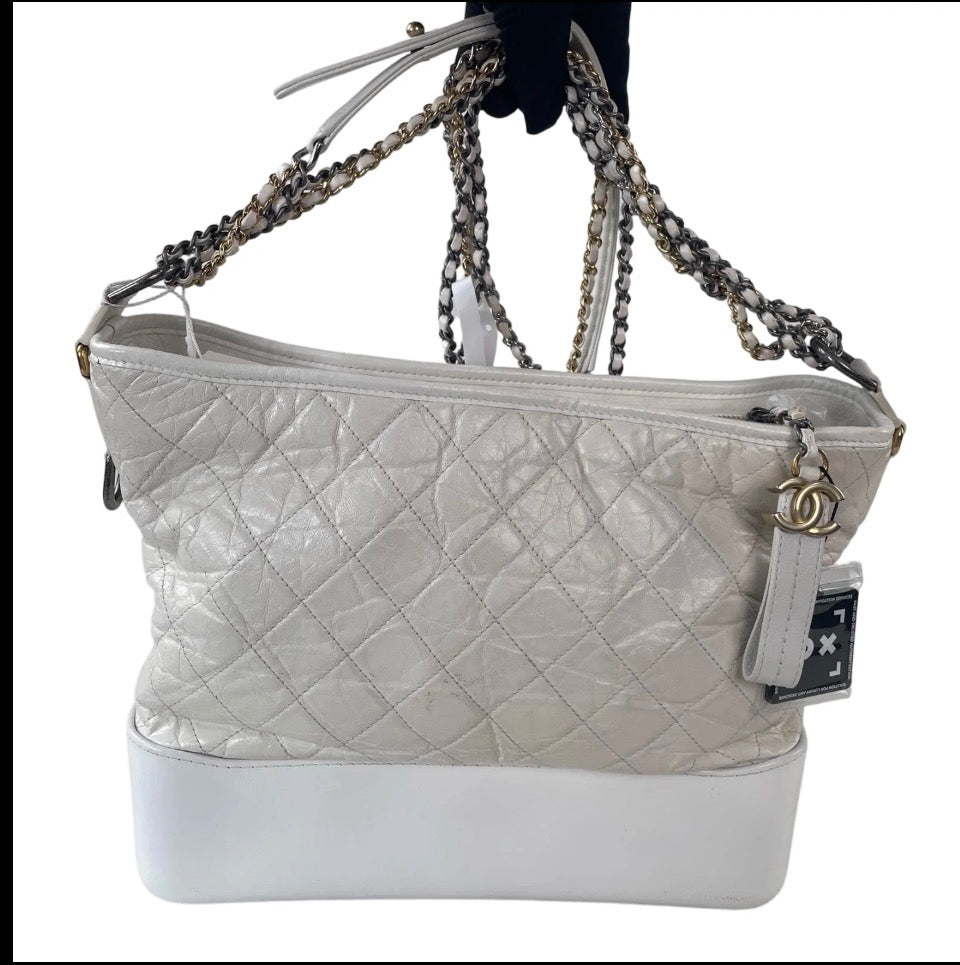 Chanel White Gabrielle Hobo