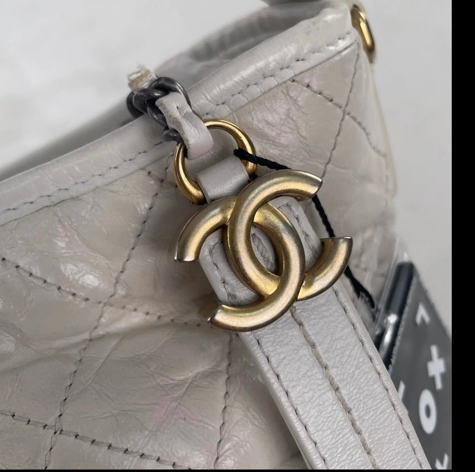 Chanel White Gabrielle Hobo