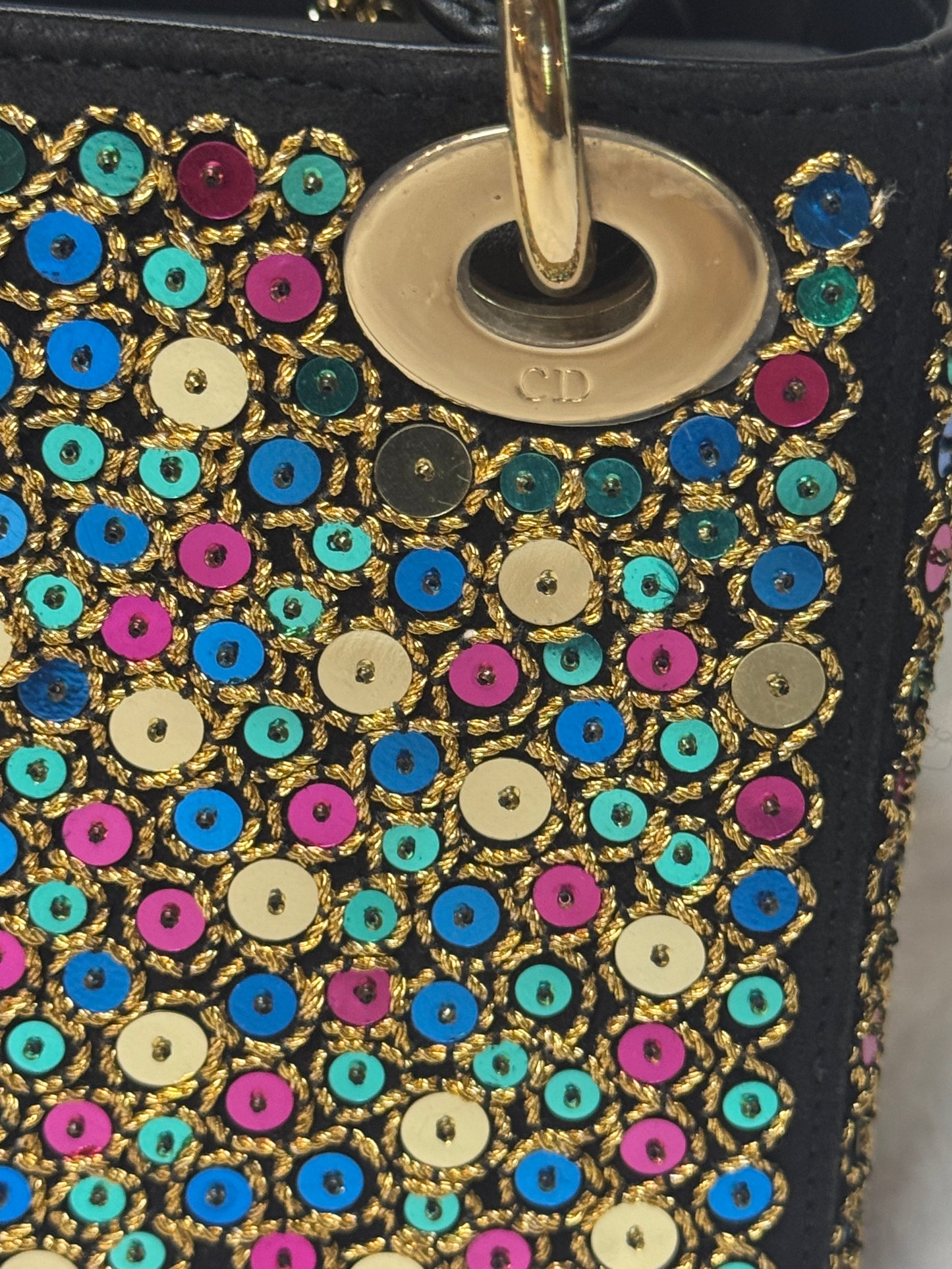 Christian Dior Lady Dior Mini Multicolor Sequins