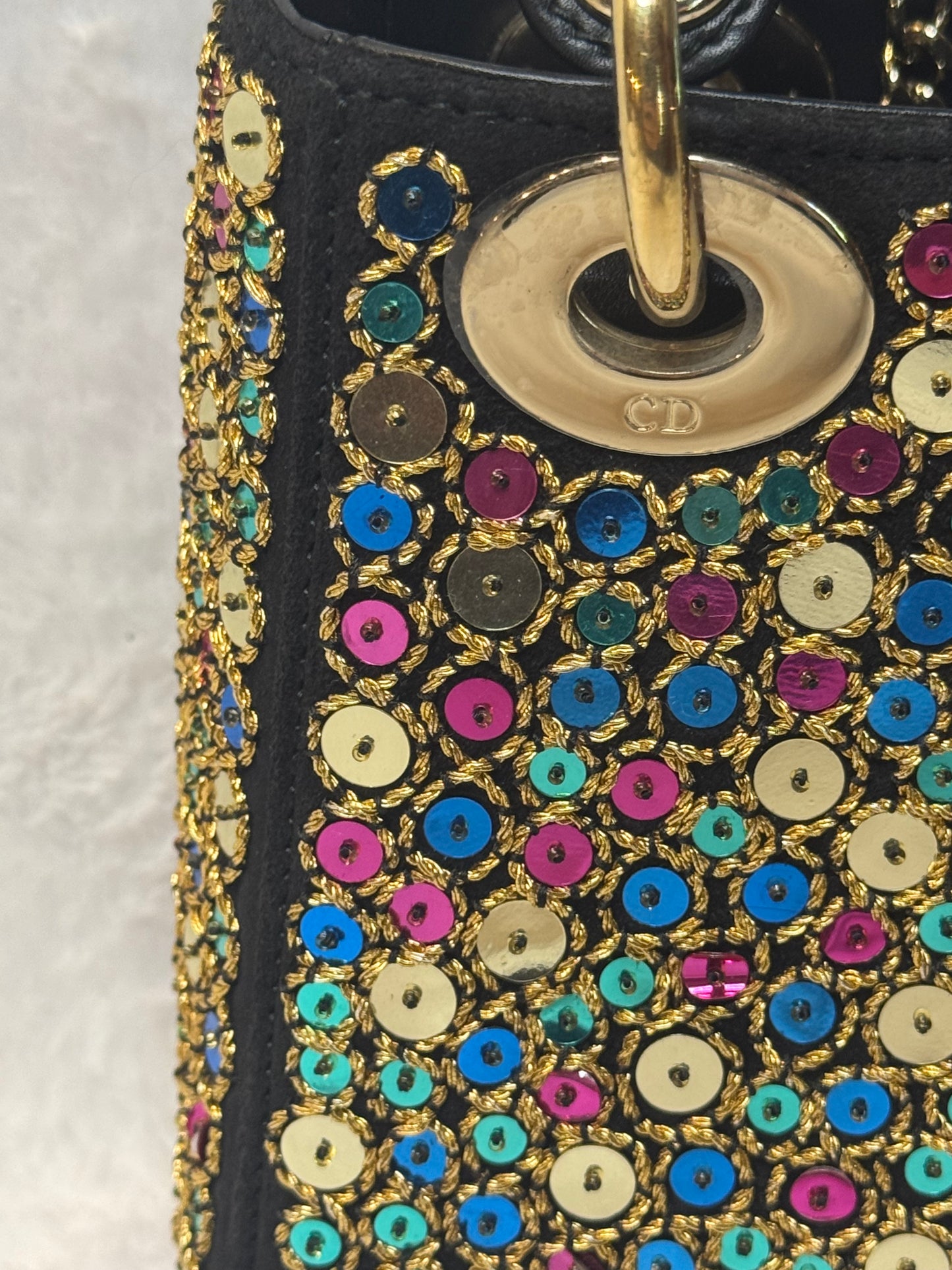 Christian Dior Lady Dior Mini Multicolor Sequins