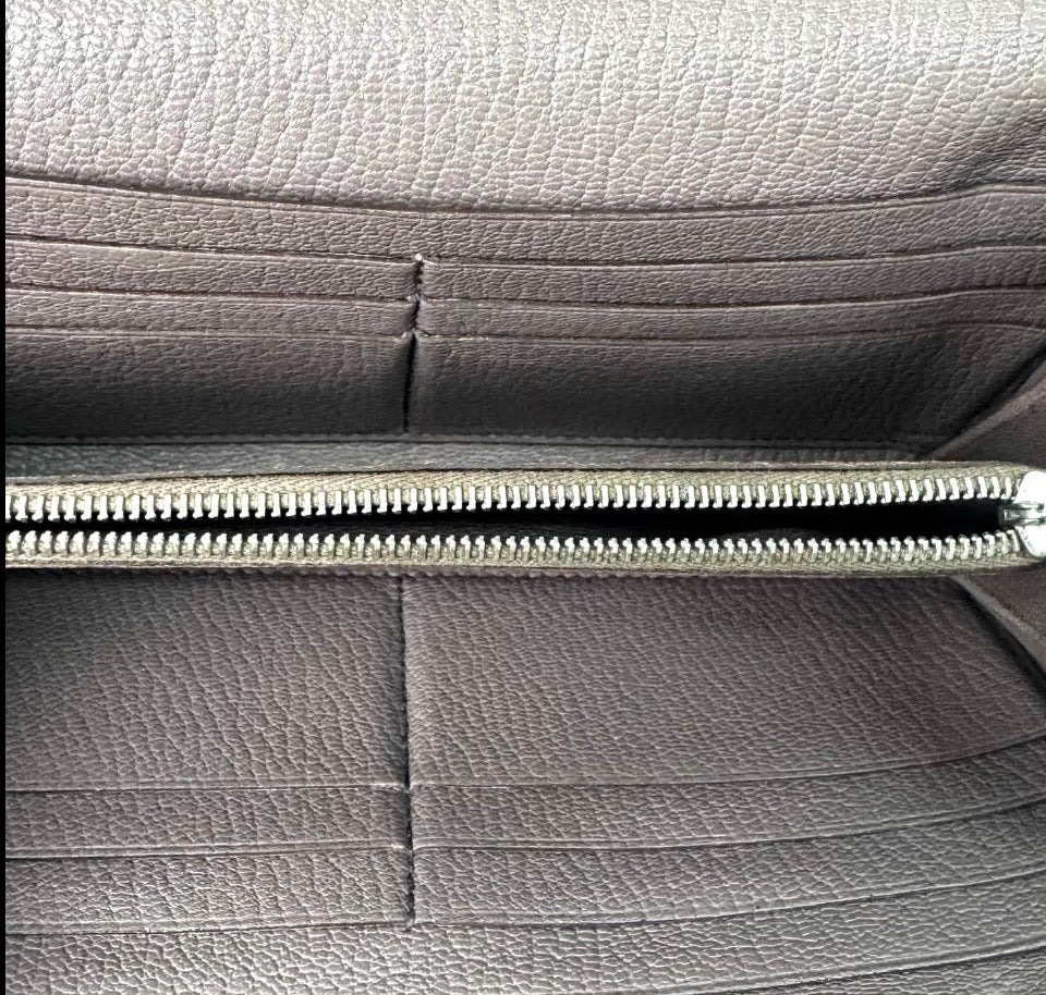 Hermès Kelly Classic Longue Wallet — Chocolate Taurillon Clemence, Palladium