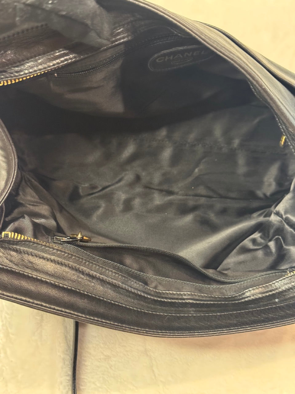 Chanel Vintage Timeless CC Zip Tote — Black Lambskin, Gold Hardware