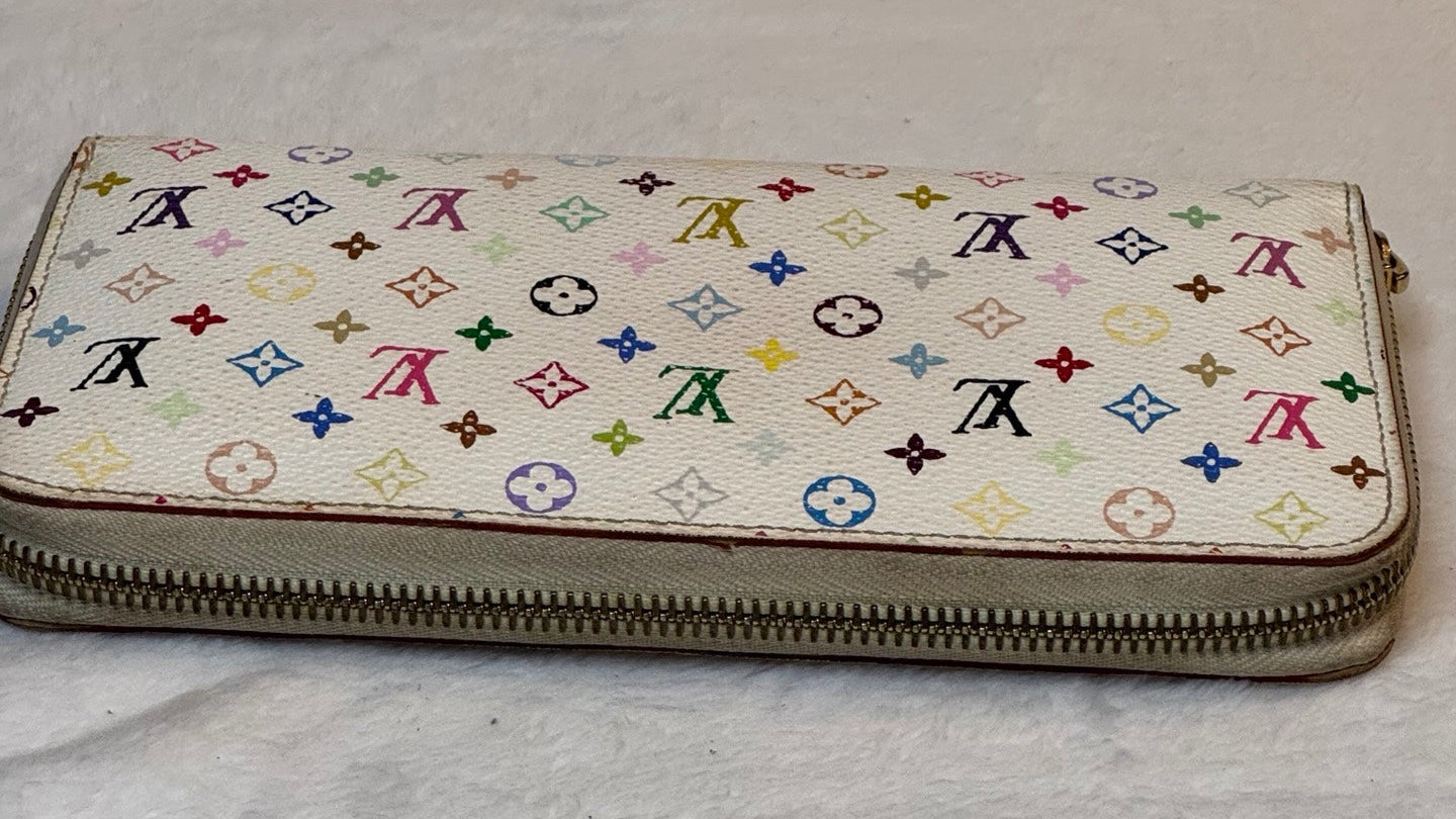 Louis Vuitton Zippy Wallet – White Multicolore Monogram Canvas (Pre-Owned)