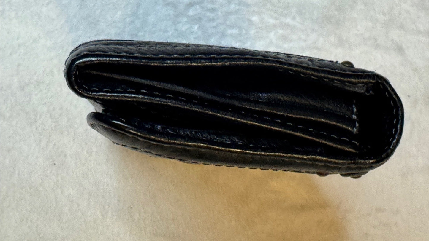 Chloé Long Wallet – Black Grained Leather with Gold Stud Hardware (Pre-Owned)