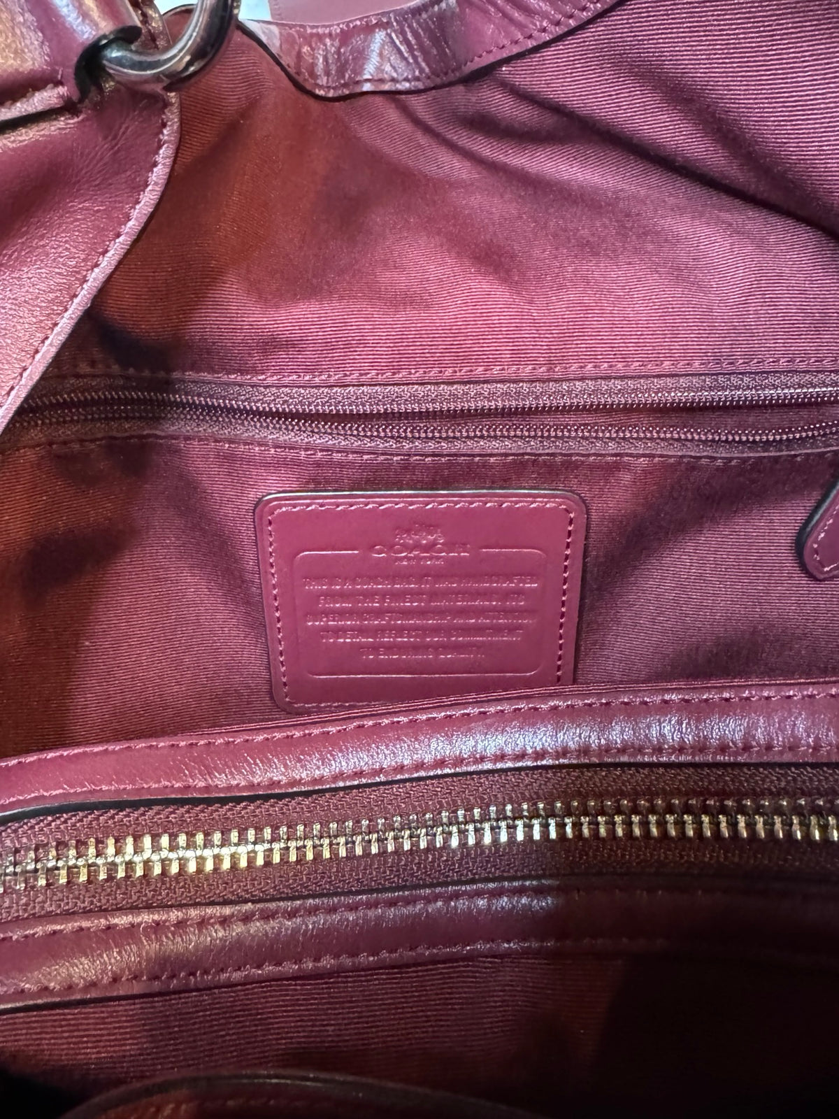 Coach Legacy Alexis Satchel – Oxblood Leather with Gold Hardware (Pre-Owned)