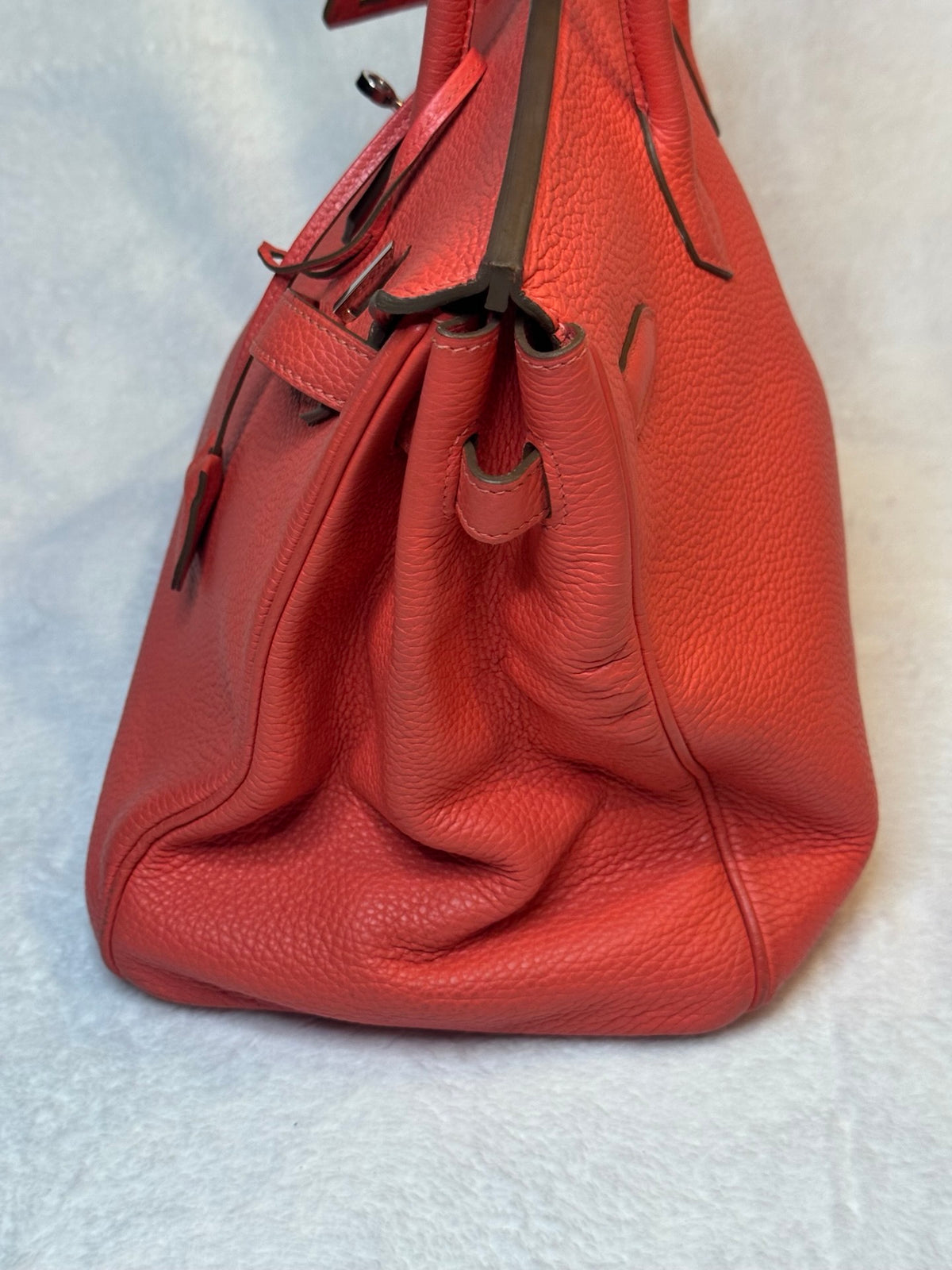 Hermès Birkin 35 – Rouge Pivoine Togo Leather, Palladium Hardware (Pre-Owned, 8.75/10)