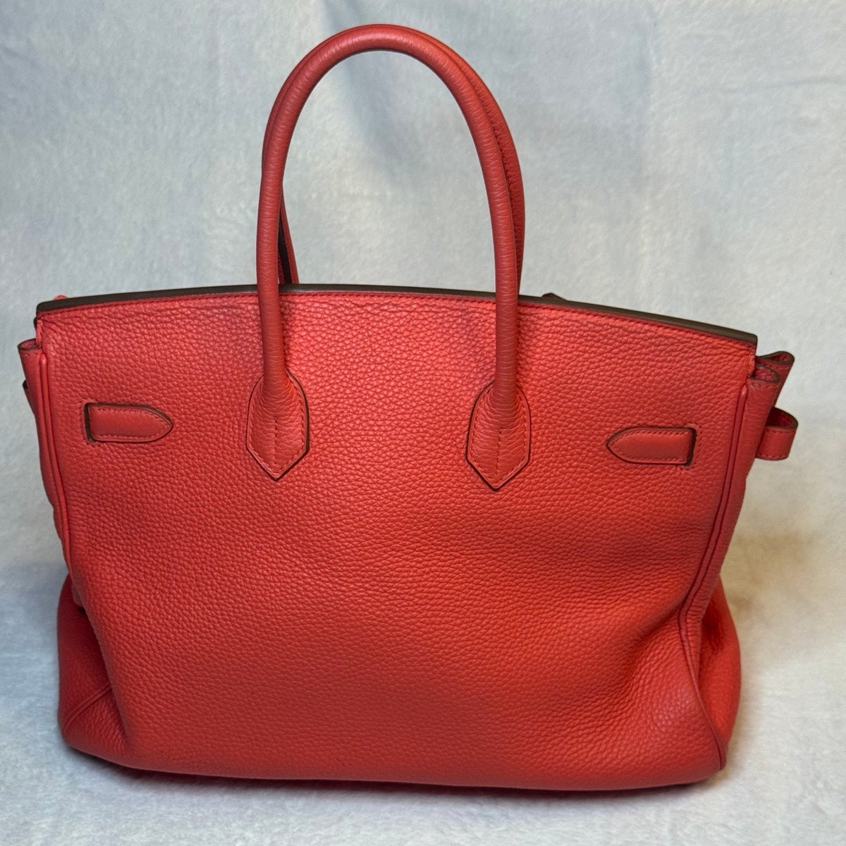 Hermès Birkin 35 – Rouge Pivoine Togo Leather, Palladium Hardware (Pre-Owned, 8.75/10)