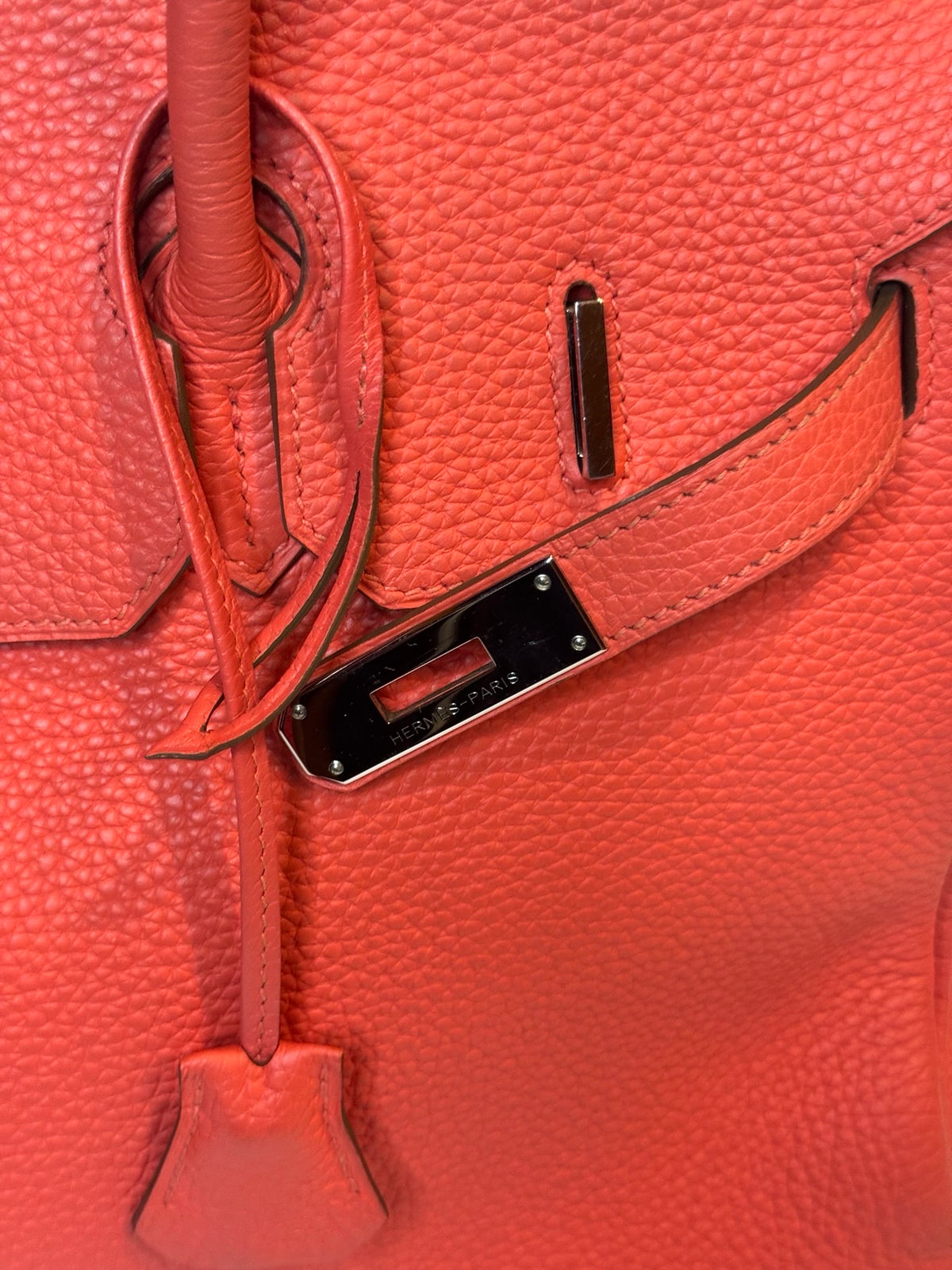 Hermès Birkin 35 – Rouge Pivoine Togo Leather, Palladium Hardware (Pre-Owned, 8.75/10)