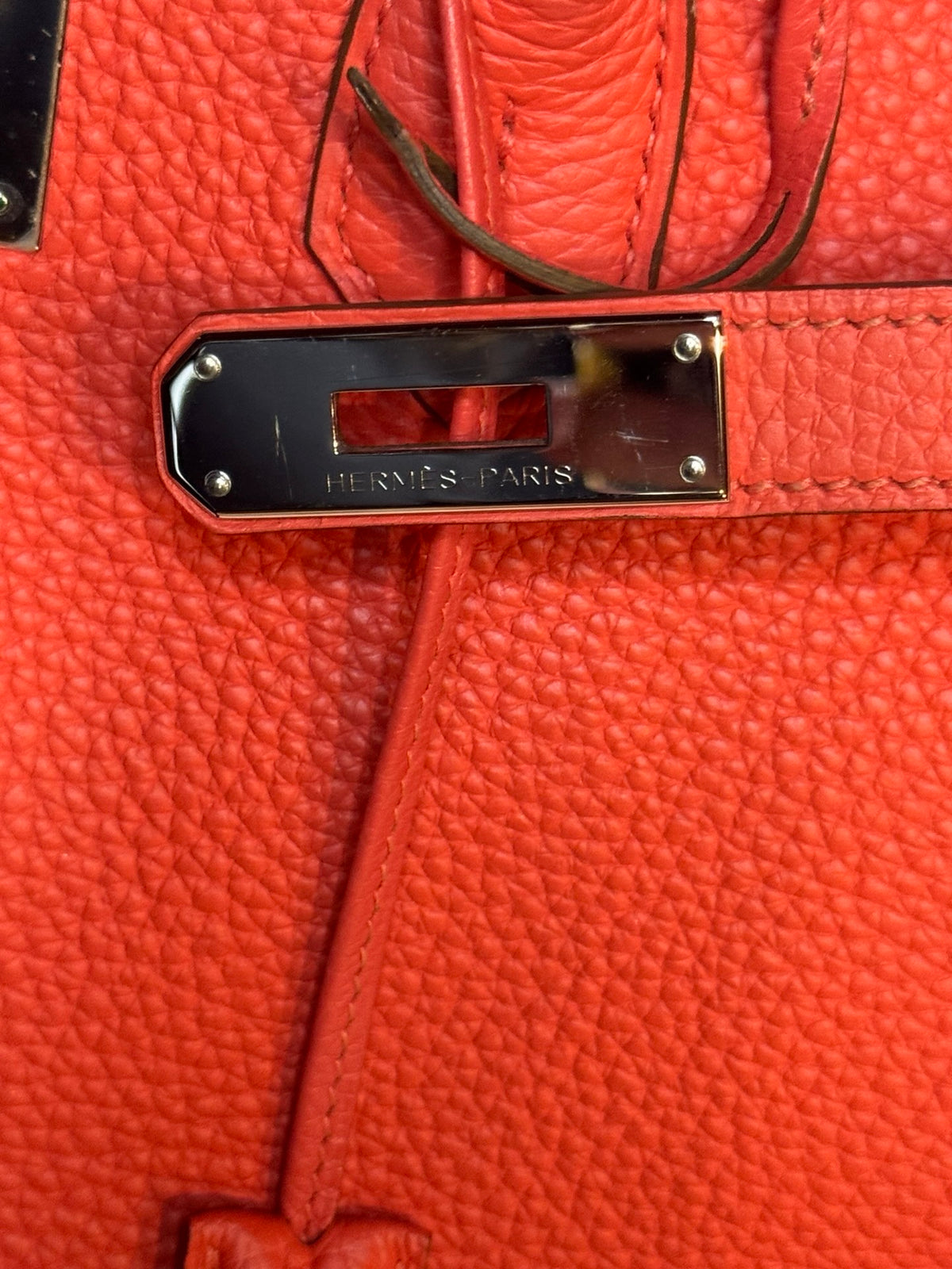 Hermès Birkin 35 – Rouge Pivoine Togo Leather, Palladium Hardware (Pre-Owned, 8.75/10)