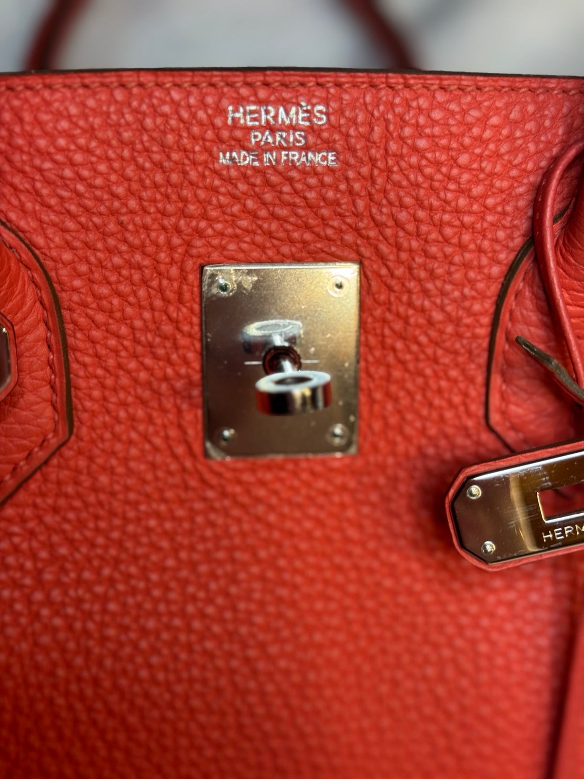 Hermès Birkin 35 – Rouge Pivoine Togo Leather, Palladium Hardware (Pre-Owned, 8.75/10)