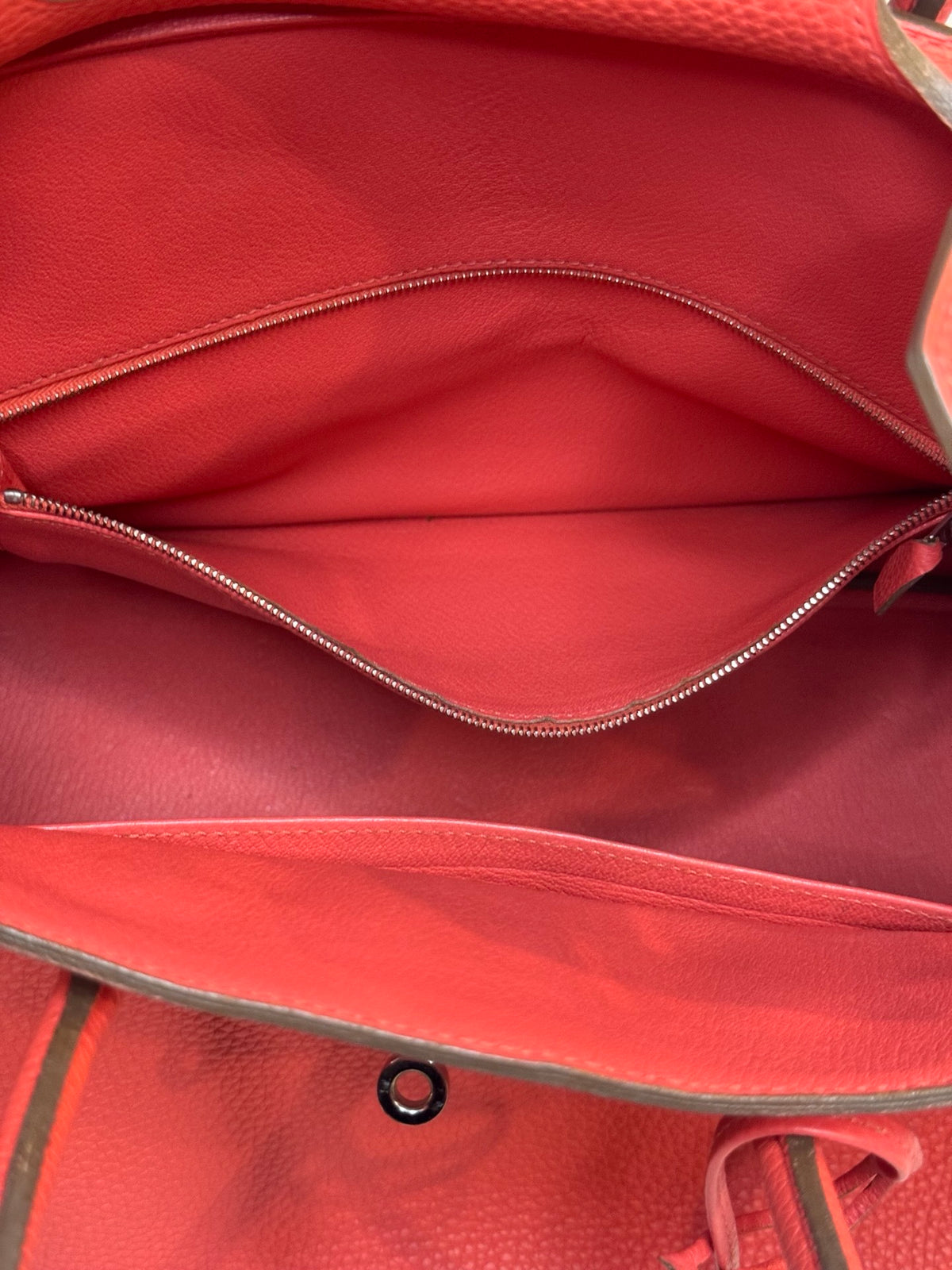 Hermès Birkin 35 – Rouge Pivoine Togo Leather, Palladium Hardware (Pre-Owned, 8.75/10)