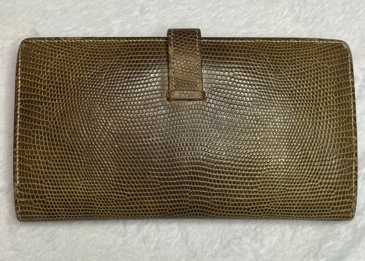 Hermès Béarn Long Wallet – Taupe Lizard Skin (Lézard), Palladium Hardware (Pre-Owned)