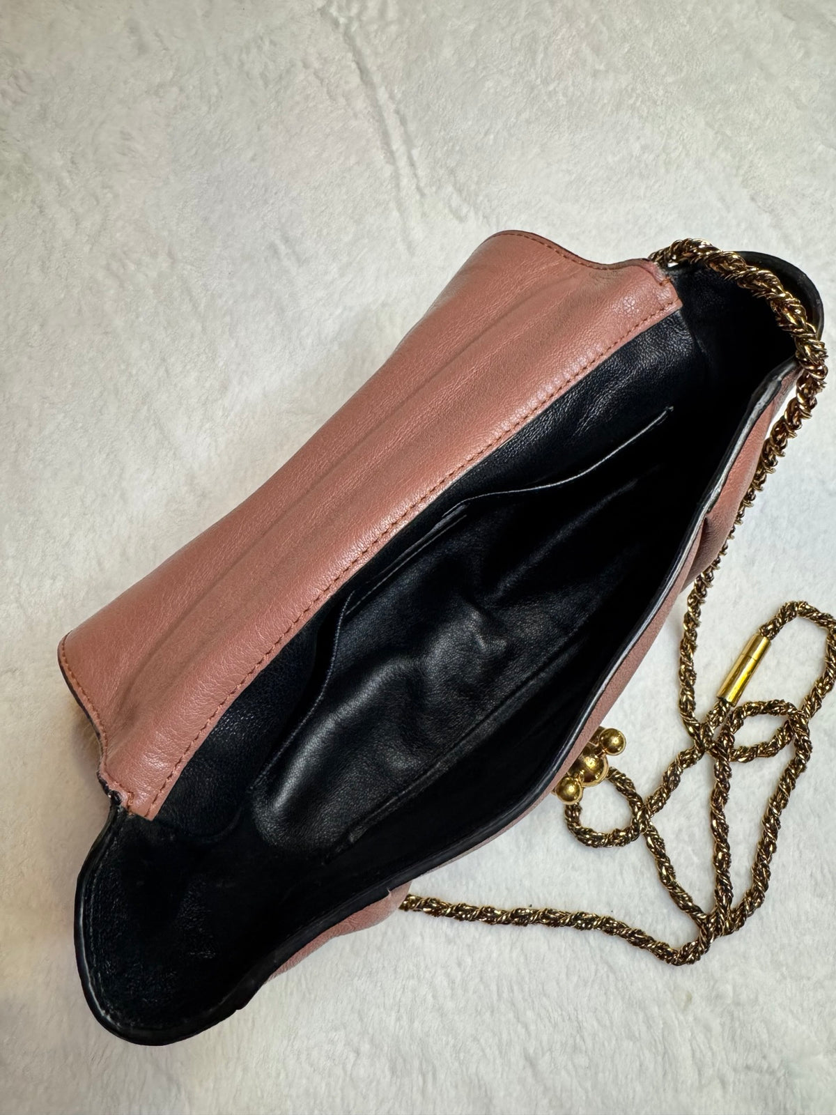 Chloé Elsie Medium Shoulder Bag – Dusty Rose Leather, Gold Hardware (Pre-Owned)