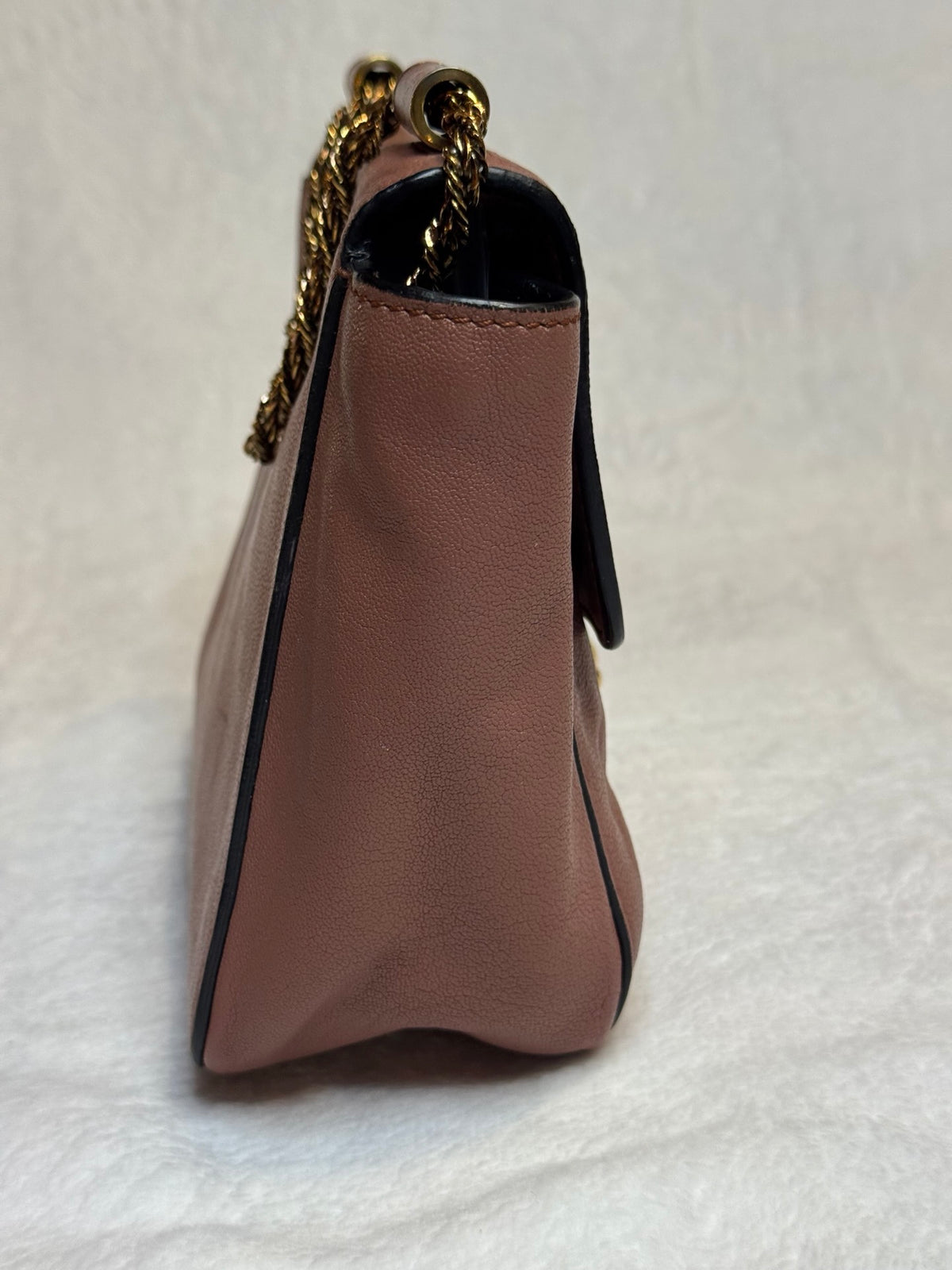 Chloé Elsie Medium Shoulder Bag – Dusty Rose Leather, Gold Hardware (Pre-Owned)