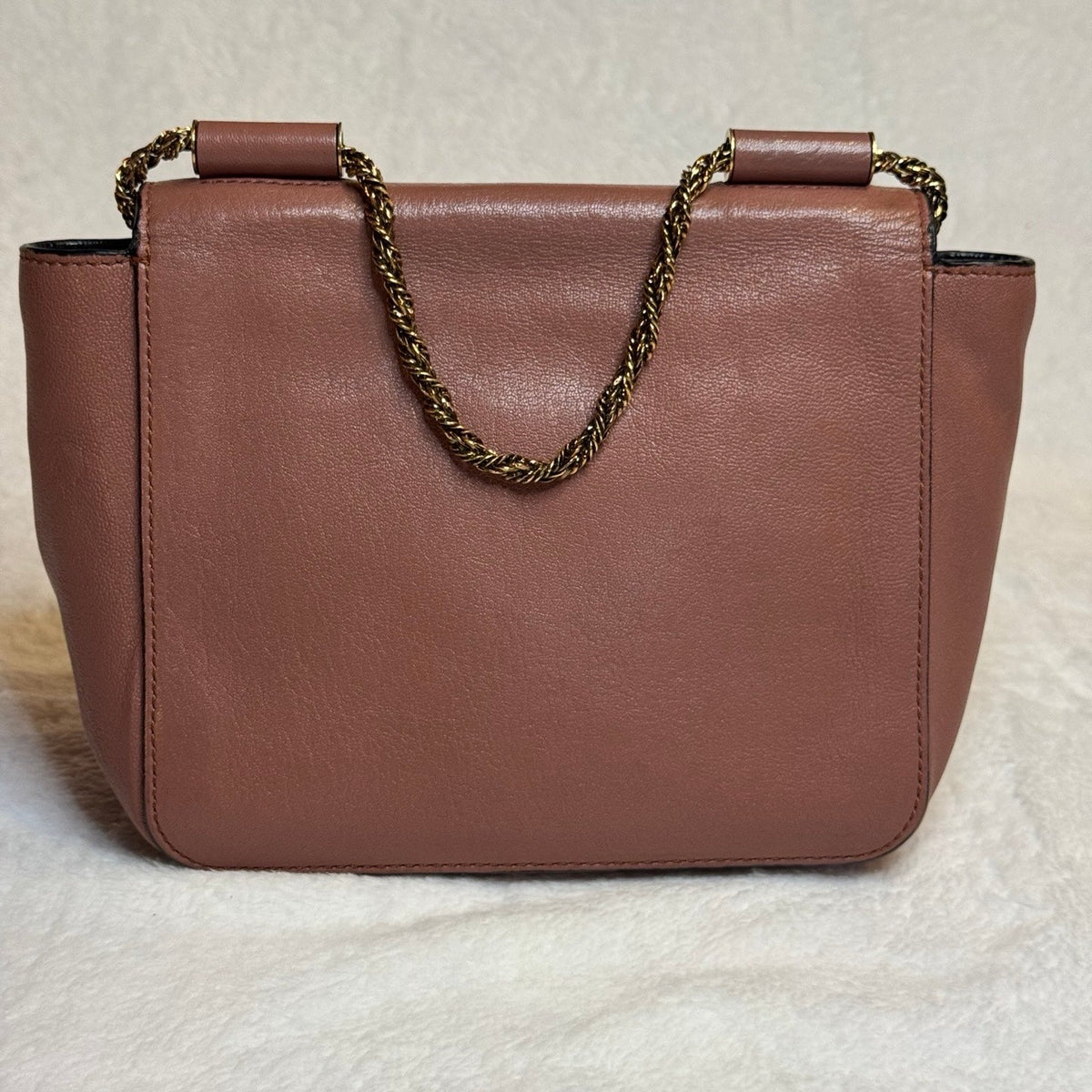 Chloé Elsie Medium Shoulder Bag – Dusty Rose Leather, Gold Hardware (Pre-Owned)