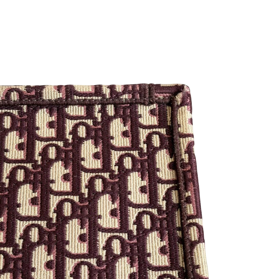 Christian Dior Large Book Tote — Burgundy Dior Oblique Embroidery