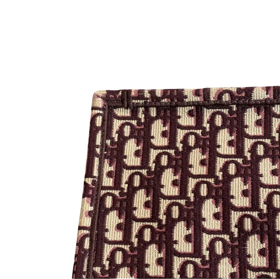 Christian Dior Large Book Tote — Burgundy Dior Oblique Embroidery