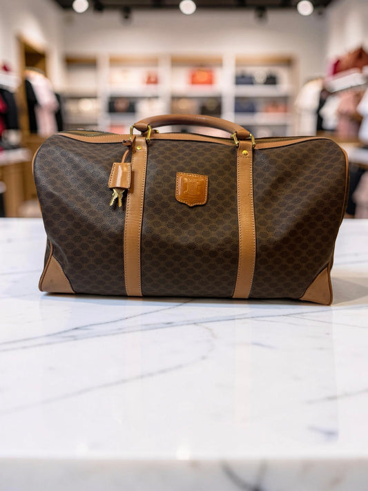 Vintage Celine Macadam Boston Travel Duffle Bag