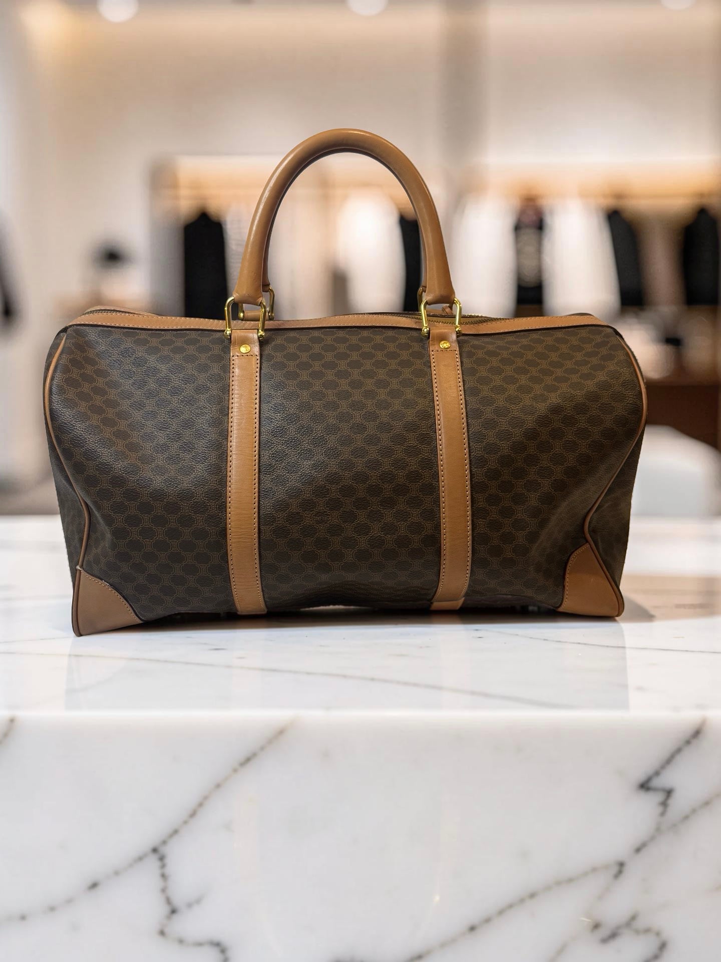 Vintage Celine Macadam Boston Travel Duffle Bag