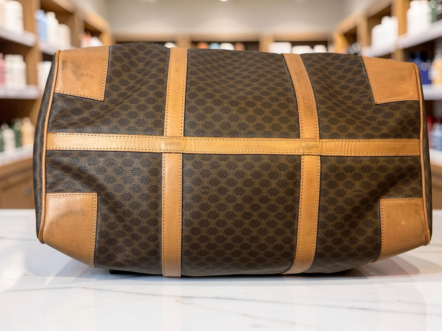 Vintage Celine Macadam Boston Travel Duffle Bag