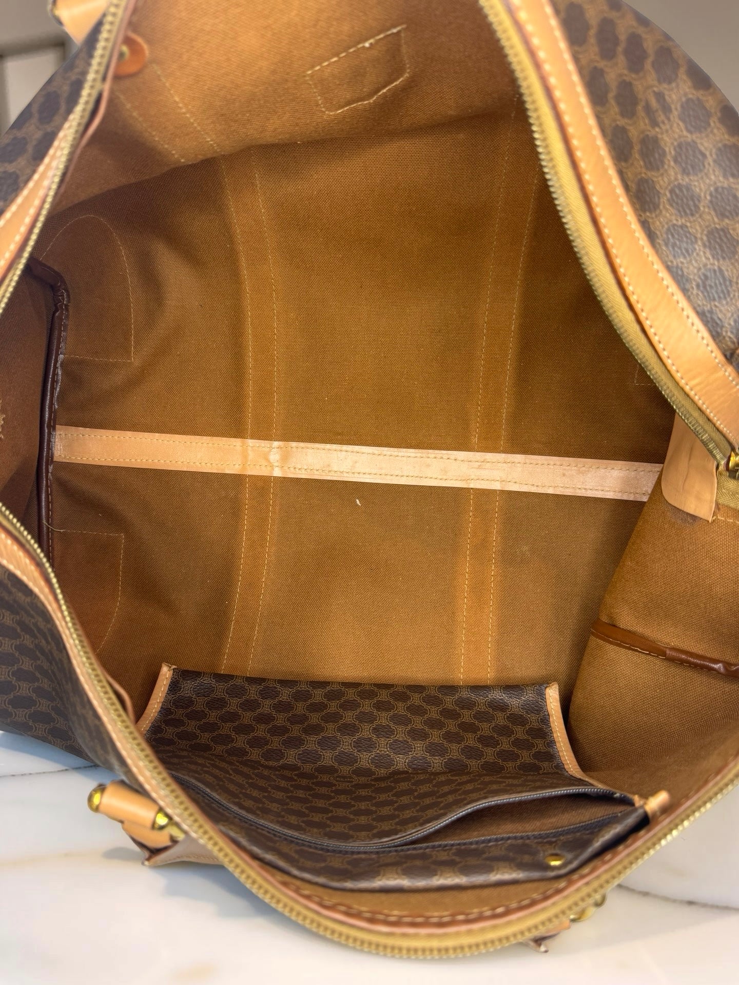 Vintage Celine Macadam Boston Travel Duffle Bag