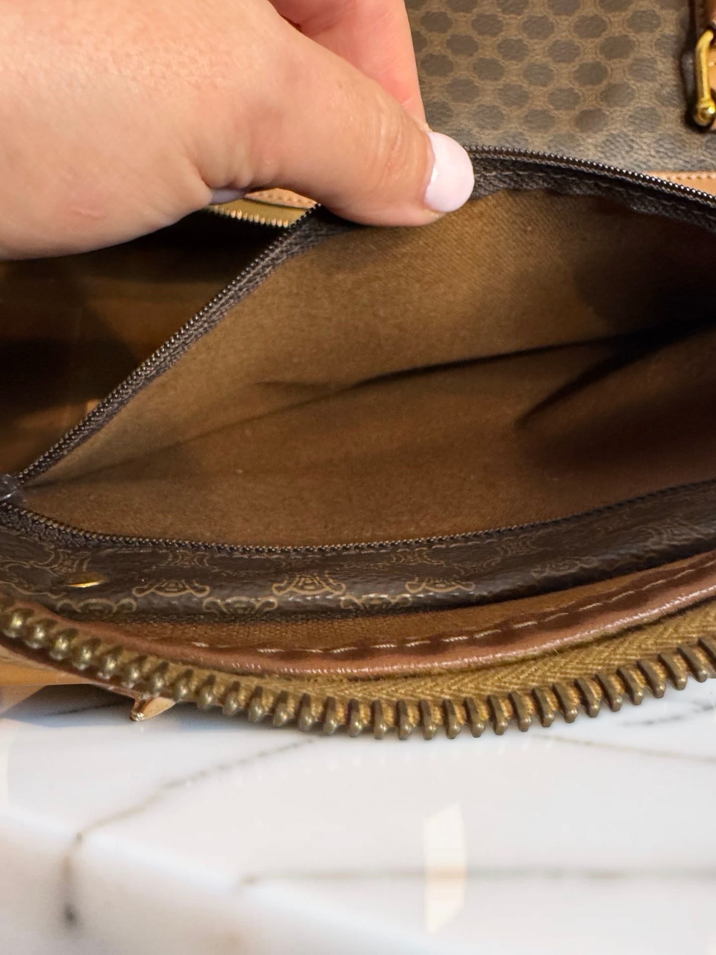 Vintage Celine Macadam Boston Travel Duffle Bag
