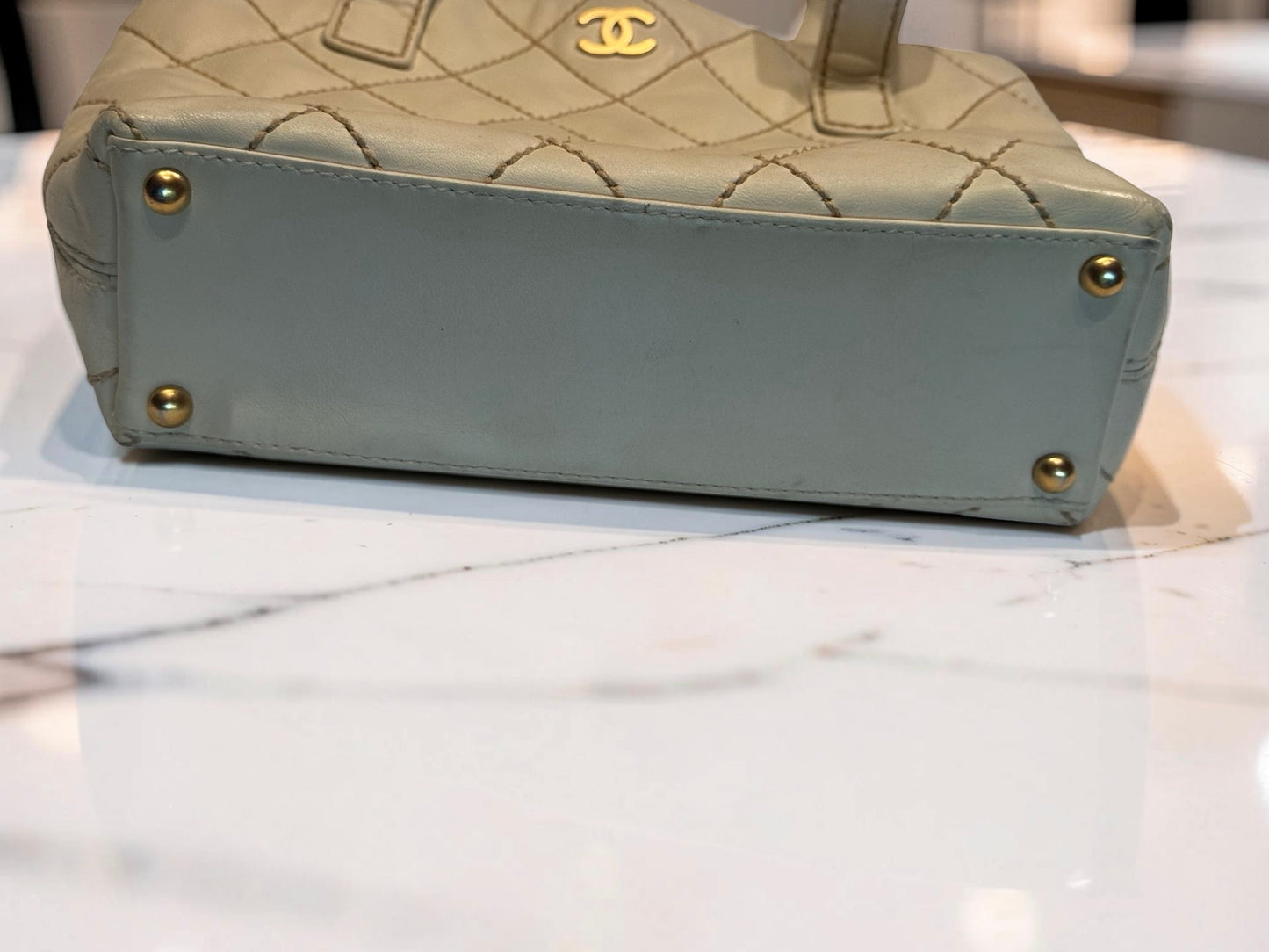 Chanel Vivian Wild Stitch Tote — Ivory Calfskin