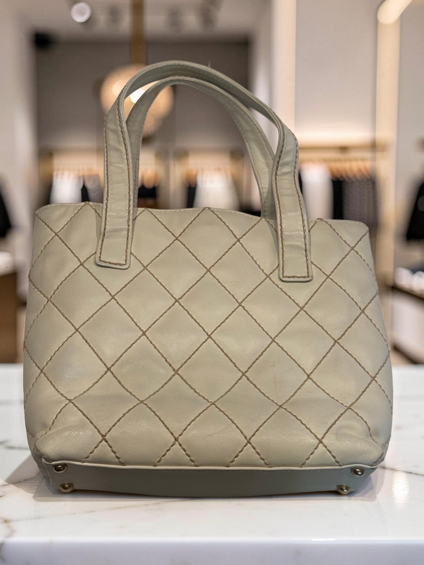 Chanel Vivian Wild Stitch Tote — Ivory Calfskin