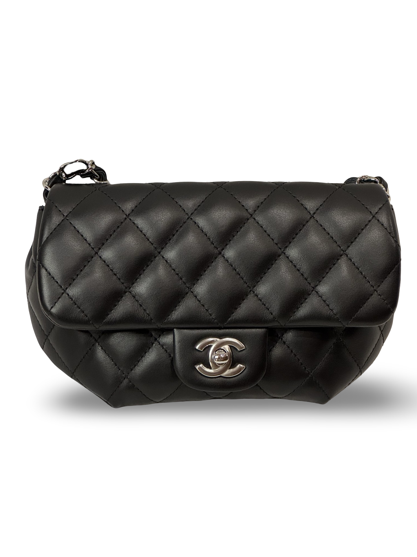 Chanel Uniform Flap — Black Lambskin, Silver Hardware