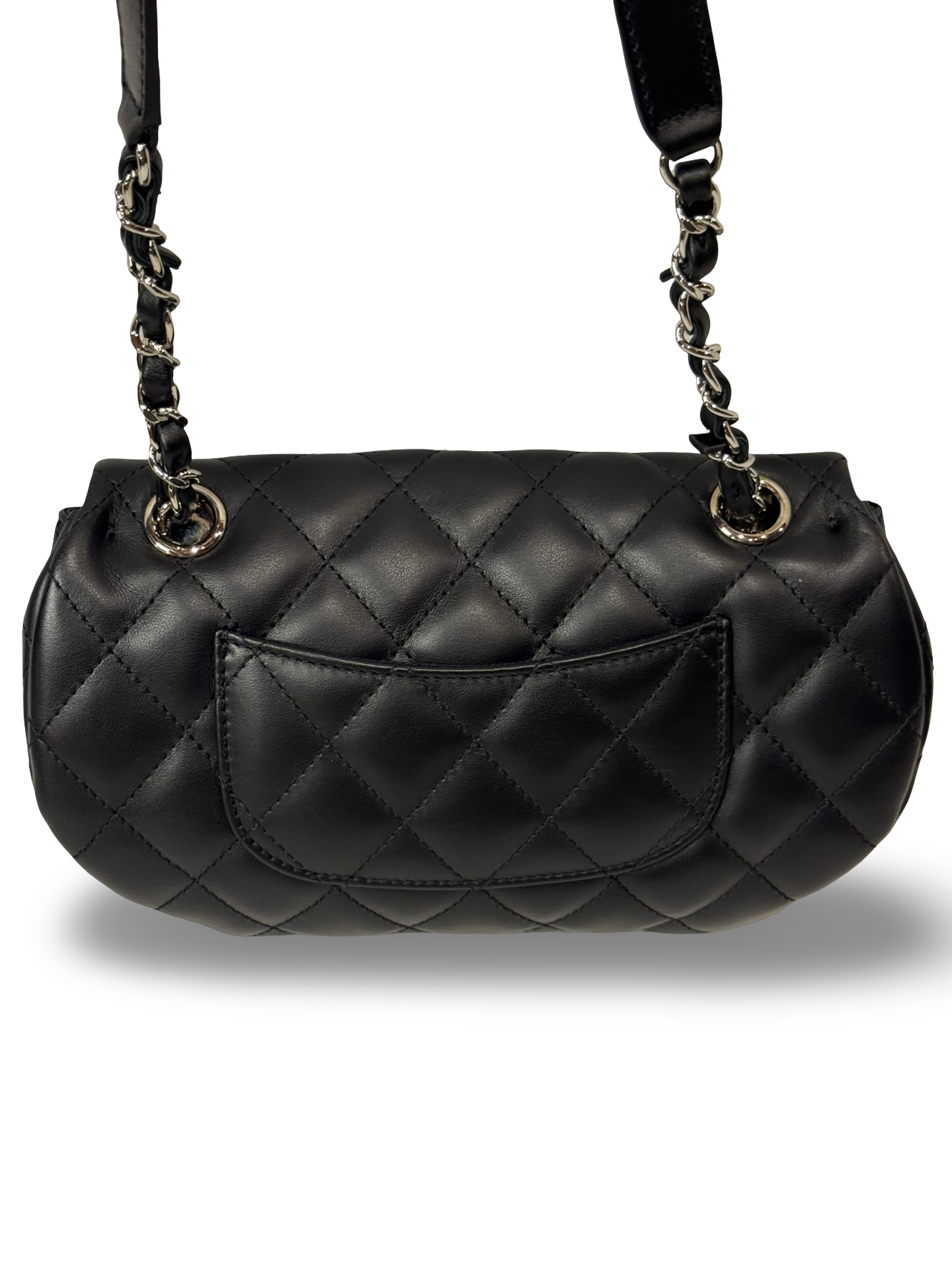 Chanel Uniform Flap — Black Lambskin, Silver Hardware