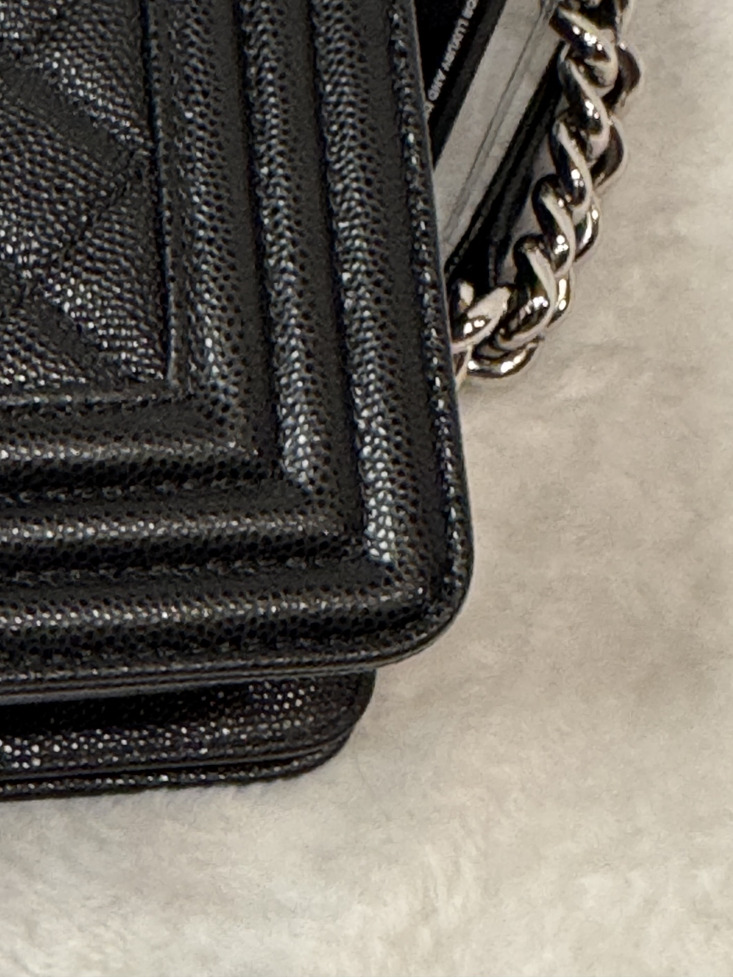 Chanel Small Boy Flap — Black Caviar, Ruthenium Hardware